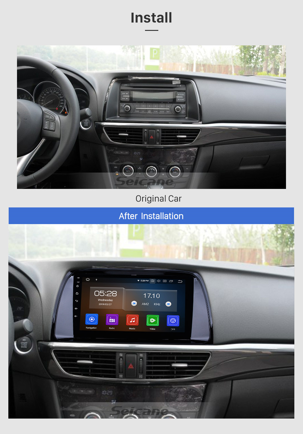 Seicane 9-дюймовый OEM Android 9.0 Радио Система Навигации GPS для 2012 2013 2014 2015 MAZDA CX-5 с Bluetooth емкостный сенсорным дисплеем TPMS DVR OBD II камера заднего вида AUX 3G WiFi HD 1080P видео Подголовник Монитор управления USB SD Seicane 9-дюймовый OEM Android 9.0 Радио Система Навигации GPS для 2012 2013 2014 2015 MAZDA CX-5 с Bluetooth емкостный сенсорным дисплеем TPMS DVR OBD II камера заднего вида AUX 3G WiFi HD 1080P видео Подголовник Монитор управления USB SD