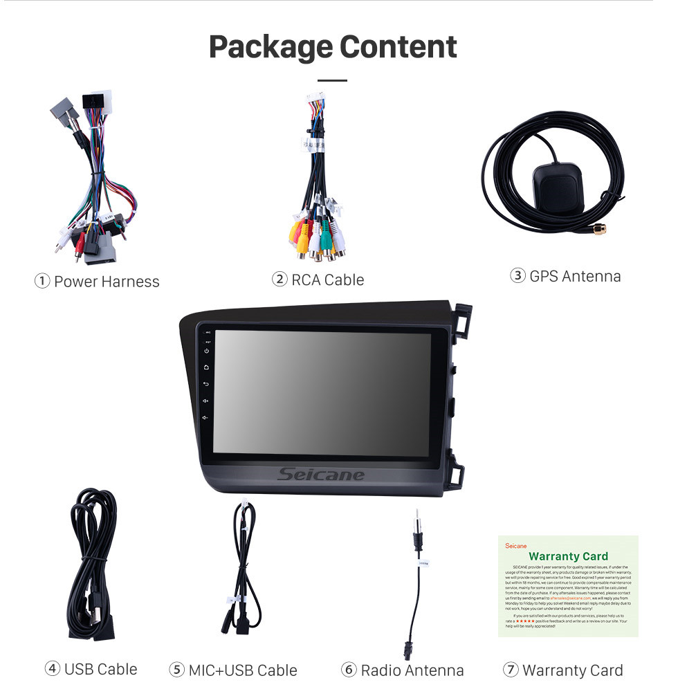 Seicane 2012 Honda Civic Mão Direita Condução Navegação GPS Do Carro Android 9.0 Tela de Toque HD 9 polegada de Controle de Volante de Rádio Bluetooth música 4G Wifi USB suporte OBD2 DVD Player Seicane 2012 Honda Civic Mão Direita Condução Navegação GPS Do Carro Android 9.0 Tela de Toque HD 9 polegada de Controle de Volante de Rádio Bluetooth música 4G Wifi USB suporte OBD2 DVD Player