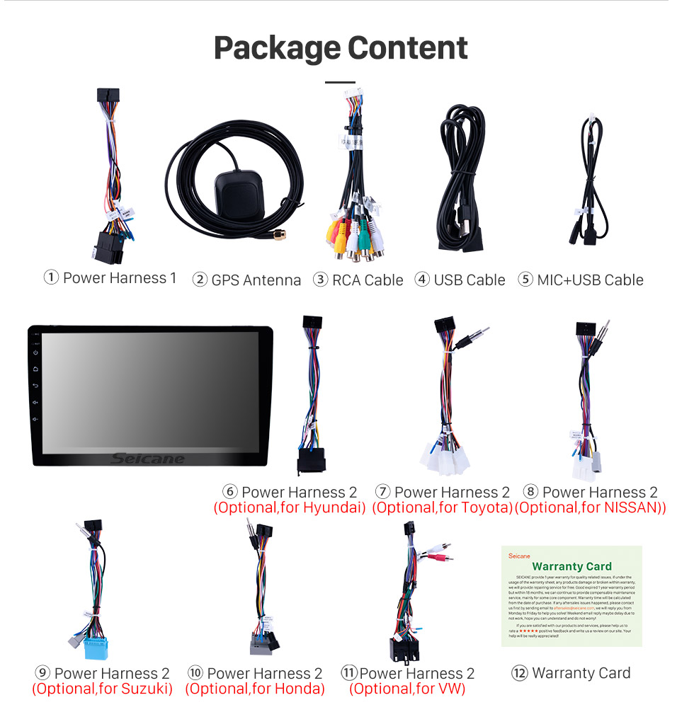Seicane Universal 9 pulgadas HD Pantalla táctil Android 9.0 Radio Sistema de navegación GPS con Bluetooth Música WIFI Control del volante compatible 4G USB Carplay DVD Player Seicane Universal 9 pulgadas HD Pantalla táctil Android 9.0 Radio Sistema de navegación GPS con Bluetooth Música WIFI Control del volante compatible 4G USB Carplay DVD Player