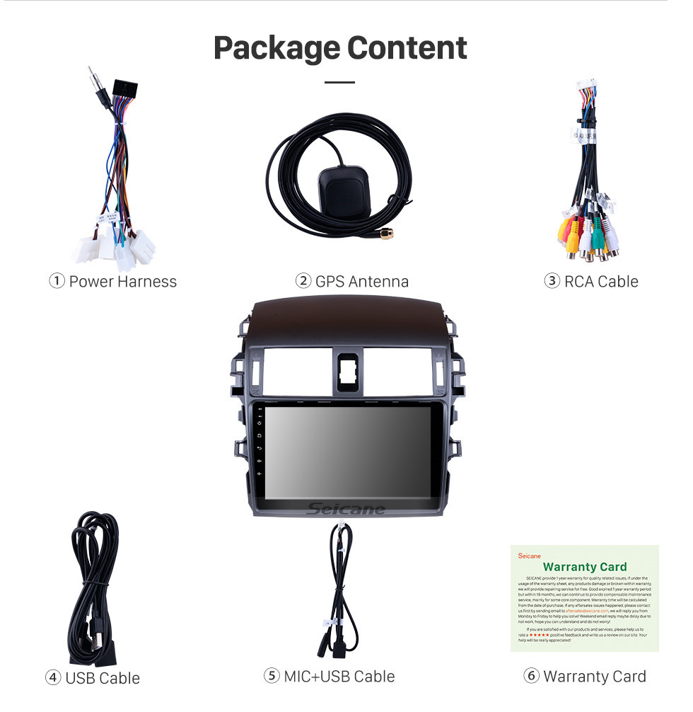 Seicane 9 Inch 2008-2010 Toyota Corolla Android 9.0 Capacitive Touch Screen Radio GPS Navigation system with Bluetooth TPMS DVR OBD II Rear camera AUX USB SD 3G WiFi Steering Wheel Control Video Seicane 9 Inch 2008-2010 Toyota Corolla Android 9.0 Capacitive Touch Screen Radio GPS Navigation system with Bluetooth TPMS DVR OBD II Rear camera AUX USB SD 3G WiFi Steering Wheel Control Video
