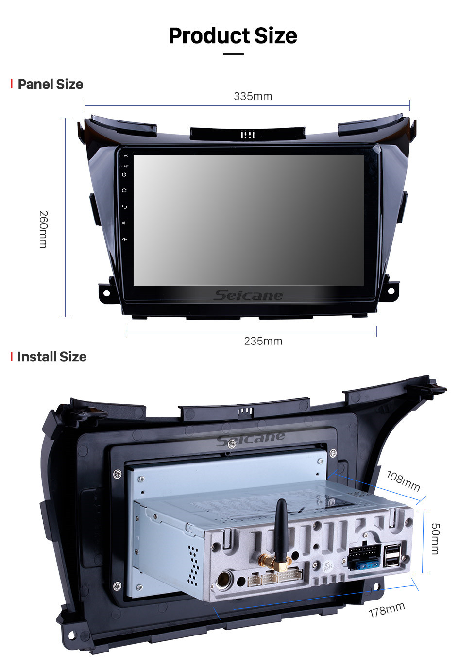 Seicane 10,1-Zoll-HD-Touchscreen-Radio GPS-Navigationssystem Android 9.0 für 2015 2016 2017 Nissan Murano Unterstützung Bluetooth 3G / 4G WIFI OBD2 USB Spiegel Link Lenkradsteuerung Seicane 10,1-Zoll-HD-Touchscreen-Radio GPS-Navigationssystem Android 9.0 für 2015 2016 2017 Nissan Murano Unterstützung Bluetooth 3G / 4G WIFI OBD2 USB Spiegel Link Lenkradsteuerung