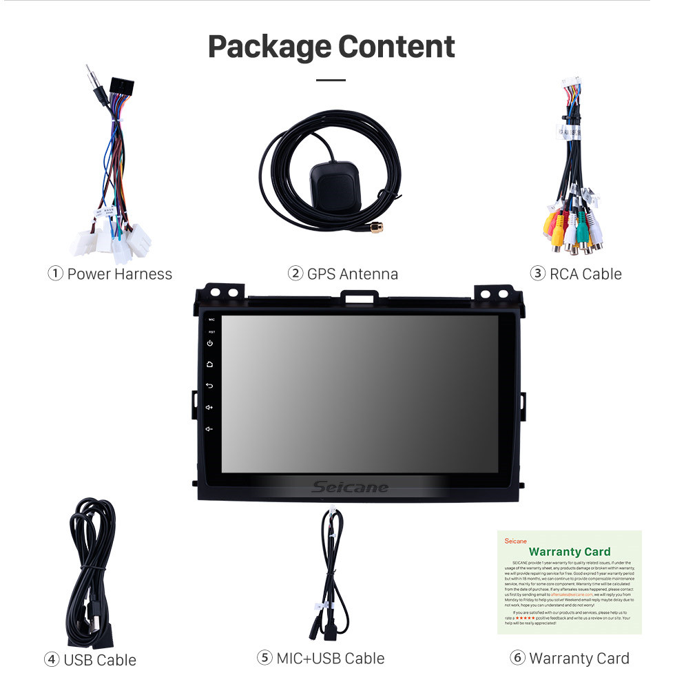 Seicane 2002-2009 Toyota Prado Cruiser 120 Android 9.0 Авторадио DVD Навигационная система с 3G WiFi Bluetooth Зеркальная связь OBD2 Камера заднего вида HD 1024 * 600 Мультисенсорный экран Seicane 2002-2009 Toyota Prado Cruiser 120 Android 9.0 Авторадио DVD Навигационная система с 3G WiFi Bluetooth Зеркальная связь OBD2 Камера заднего вида HD 1024 * 600 Мультисенсорный экран