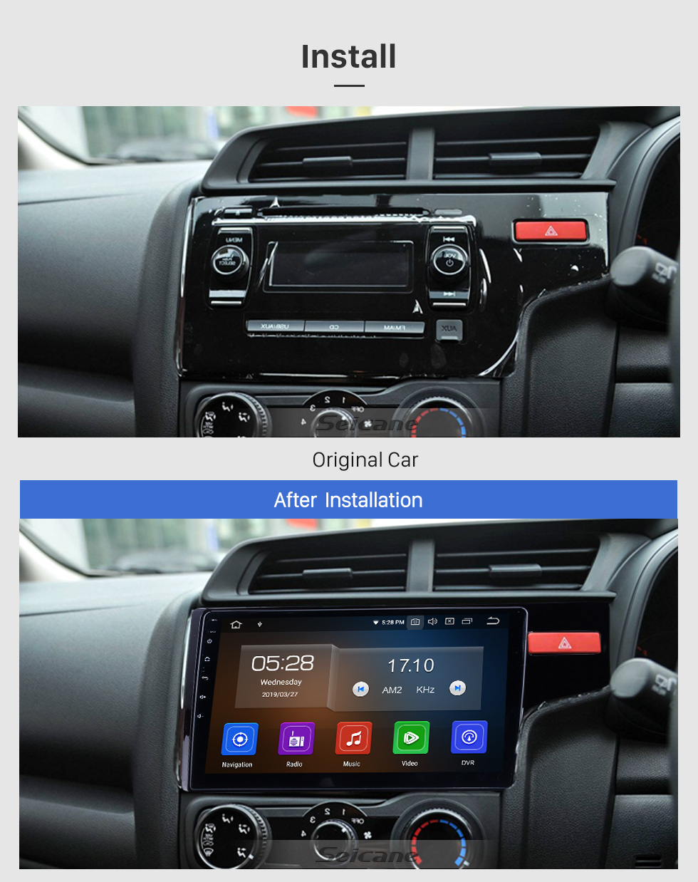 Seicane 9 Inch Android 9.0 GPS Navigation System Radio For 2014-2016 Honda Fit Support DVD Player Remote Control Bluetooth Touch Screen TV tuner Seicane 9 Inch Android 9.0 GPS Navigation System Radio For 2014-2016 Honda Fit Support DVD Player Remote Control Bluetooth Touch Screen TV tuner