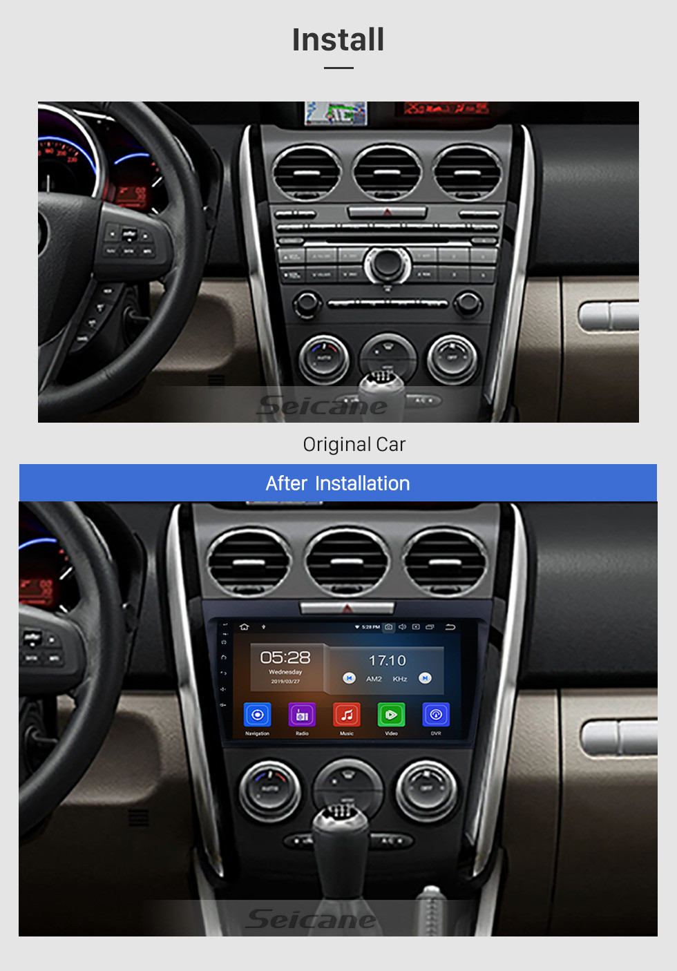 Seicane OEM 9 inch Android 9.0 Radio for 2007-2014 MAZDA CX-7 with GPS Navigation Bluetooth USB WIFI Carplay support 1080P OBD2 Steering Wheel Control Rearview DVD Player Seicane OEM 9 inch Android 9.0 Radio for 2007-2014 MAZDA CX-7 with GPS Navigation Bluetooth USB WIFI Carplay support 1080P OBD2 Steering Wheel Control Rearview DVD Player