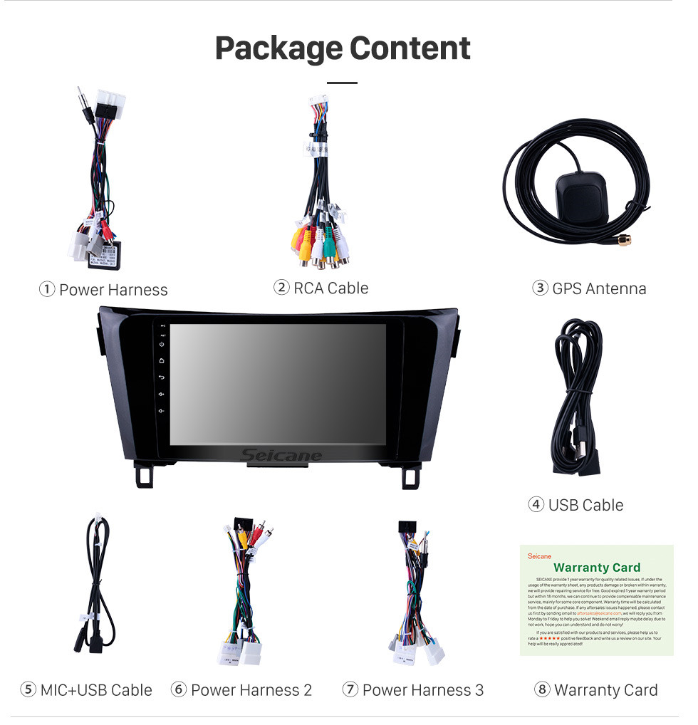 Seicane 9 inch 2012-2017 NEW Nissan X-TRAIL Qashqai Android 9.0 HD touchscreen Radio GPS navigation system Support Steering Wheel 3G/4G WiFi Control Bluetooth OBD2 Seicane 9 inch 2012-2017 NEW Nissan X-TRAIL Qashqai Android 9.0 HD touchscreen Radio GPS navigation system Support Steering Wheel 3G/4G WiFi Control Bluetooth OBD2