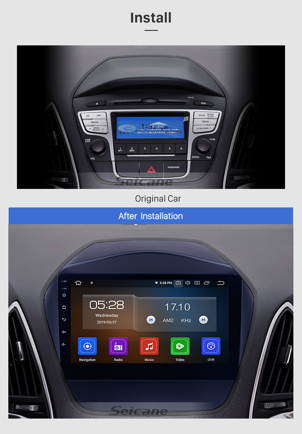 Seicane 9 Inch Android 9.0 Touch Screen radio Bluetooth GPS Navigation system For 2010-2017 HYUNDAI IX35 TPMS DVR OBD II USB WiFi Rear camera Steering Wheel Control HD 1080P Video AUX Seicane 9 Inch Android 9.0 Touch Screen radio Bluetooth GPS Navigation system For 2010-2017 HYUNDAI IX35 TPMS DVR OBD II USB WiFi Rear camera Steering Wheel Control HD 1080P Video AUX