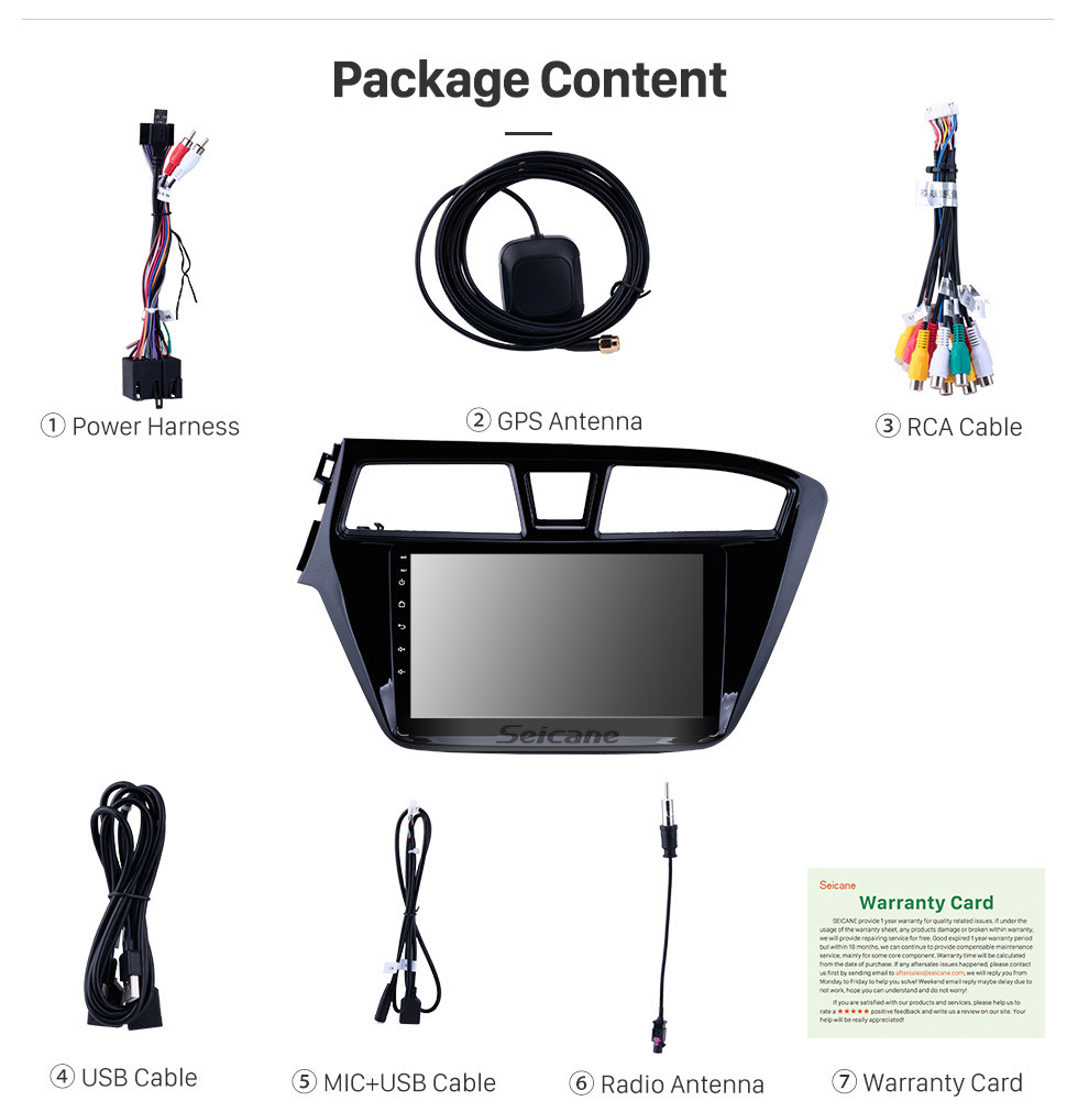 Seicane 9 inch HD Touchscreen Android 9.0 GPS Navigation System Bluetooth WIFI For 2014 2015 Hyundai I20 Support USB Rear View Camera DVR OBD II 1080P Video TPMS Seicane 9 inch HD Touchscreen Android 9.0 GPS Navigation System Bluetooth WIFI For 2014 2015 Hyundai I20 Support USB Rear View Camera DVR OBD II 1080P Video TPMS