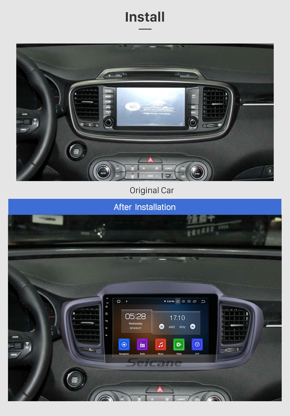 Seicane 9 inch 2015 2016 Kia Sorento Android 9.0 Radio bluetooth GPS Navigation System with Backup Camera TPMS Steering Wheel Control Mirror link OBD2 DVR Rearview camera digital TV Seicane 9 inch 2015 2016 Kia Sorento Android 9.0 Radio bluetooth GPS Navigation System with Backup Camera TPMS Steering Wheel Control Mirror link OBD2 DVR Rearview camera digital TV