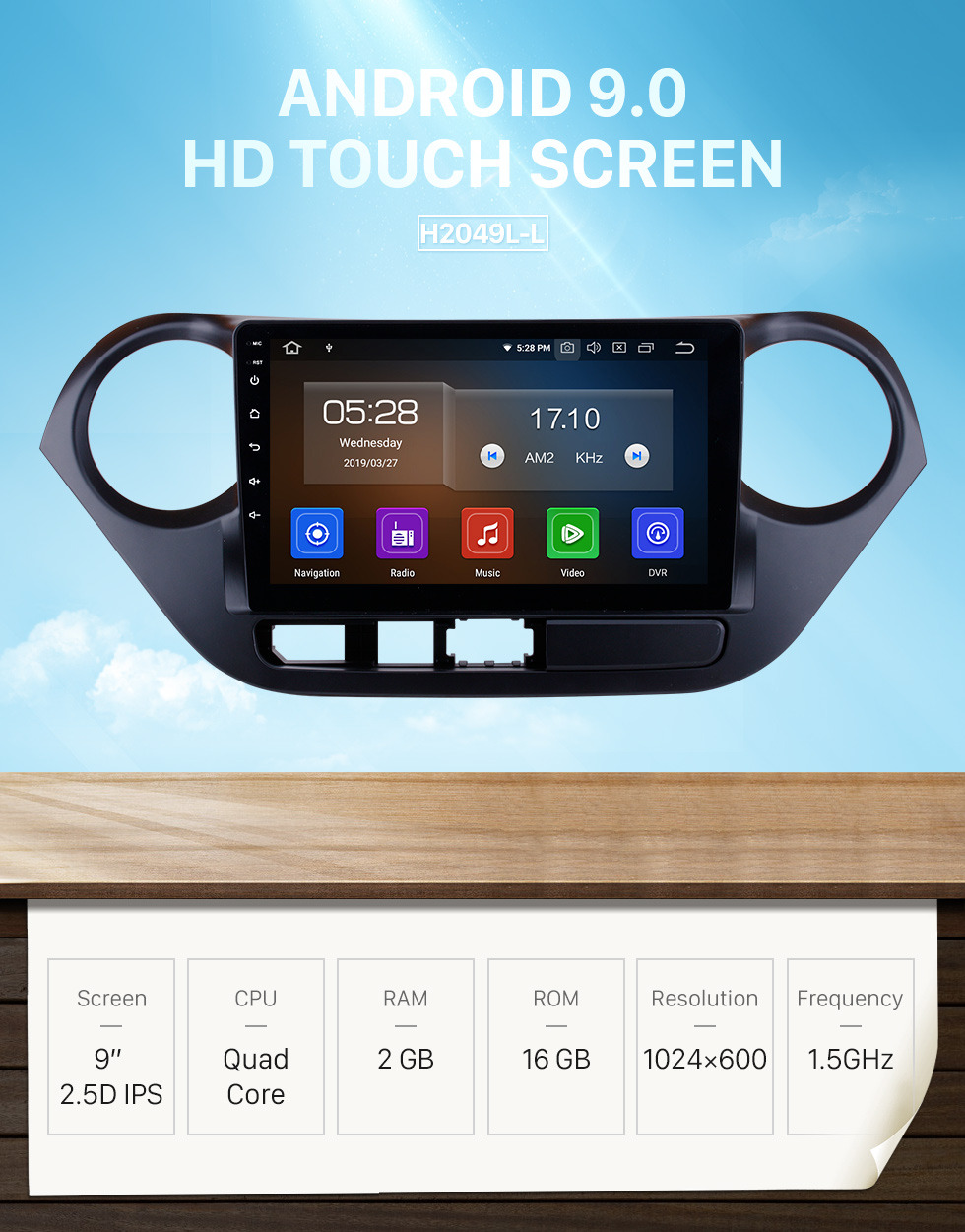 Seicane 9 inch Android 9.0 GPS Navigation System HD Touch Screen Radio 2013-2016 Hyundai I10 Right Peptide Support OBD2 Bluetooth DVD Player DVR Rearview Camera TV Video Steering Wheel Control WIFI Seicane 9 inch Android 9.0 GPS Navigation System HD Touch Screen Radio 2013-2016 Hyundai I10 Right Peptide Support OBD2 Bluetooth DVD Player DVR Rearview Camera TV Video Steering Wheel Control WIFI