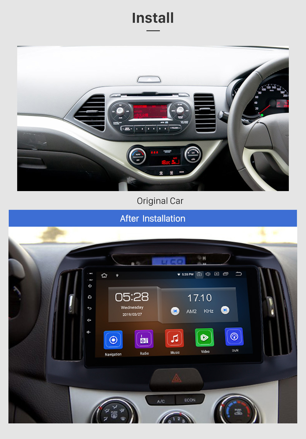 Seicane 9 inch 2011-2015 Hyundai Elantra Android 9.0 HD Touchscreen GPS Navigation system Stereo in Dash Bluetooth Radio Support WIFI USB Phone Music SWC DAB+ Carplay 1080P Video Seicane 9 inch 2011-2015 Hyundai Elantra Android 9.0 HD Touchscreen GPS Navigation system Stereo in Dash Bluetooth Radio Support WIFI USB Phone Music SWC DAB+ Carplay 1080P Video