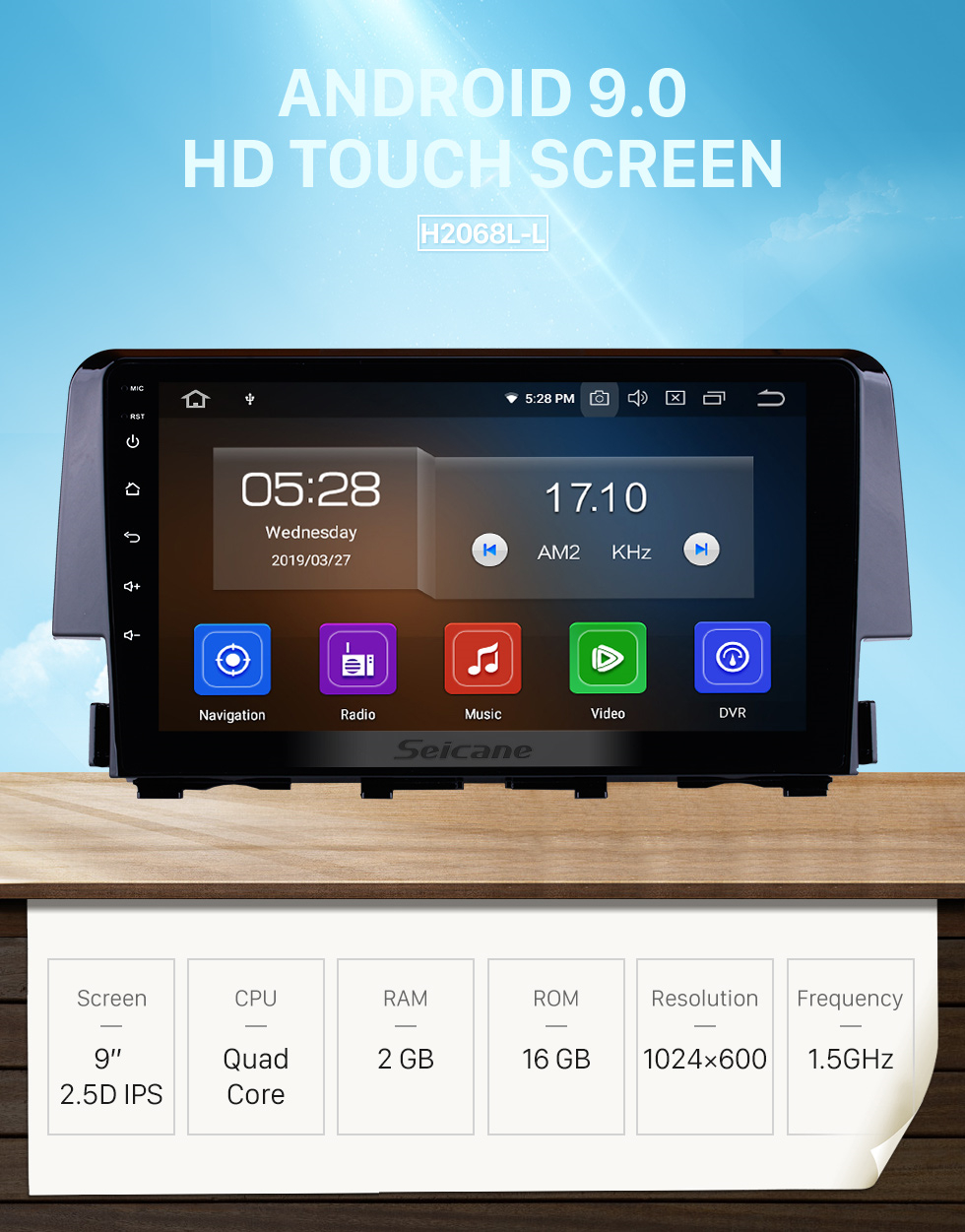 Seicane 9 inch Android 9.0 2016 HONDA CIVIC HD Touchscreen Radio GPS Navigation Bluetooth WIFI USB Mirror Link Aux Rearview Camera OBDII TPMS 1080P video Seicane 9 inch Android 9.0 2016 HONDA CIVIC HD Touchscreen Radio GPS Navigation Bluetooth WIFI USB Mirror Link Aux Rearview Camera OBDII TPMS 1080P video