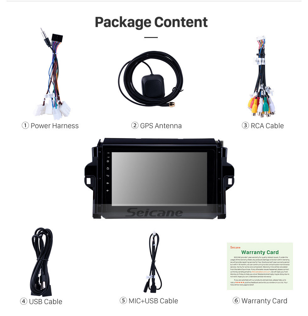Seicane 9 pouces OEM Android 9.0 HD écran tactile système principal système de navigation GPS pour TOYOTA FORTUNER / COVERT 2015-2018 avec support USB 3G / 4G WIFI caméra de recul DVR OBD II Seicane 9 pouces OEM Android 9.0 HD écran tactile système principal système de navigation GPS pour TOYOTA FORTUNER / COVERT 2015-2018 avec support USB 3G / 4G WIFI caméra de recul DVR OBD II