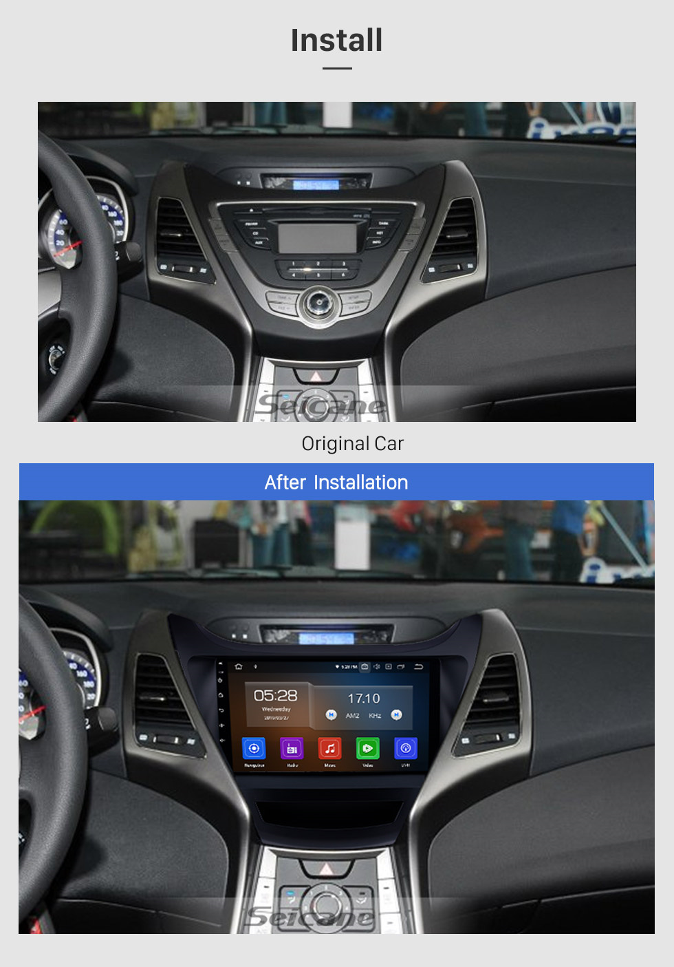 Seicane OEM 9 inch Android 9.0 2014-2015 Hyundai Elantra Radio Upgrade with DVD GPS Stereo Bluetooth Mirror Link OBD2 AUX 3G WiFi DVR Seicane OEM 9 inch Android 9.0 2014-2015 Hyundai Elantra Radio Upgrade with DVD GPS Stereo Bluetooth Mirror Link OBD2 AUX 3G WiFi DVR