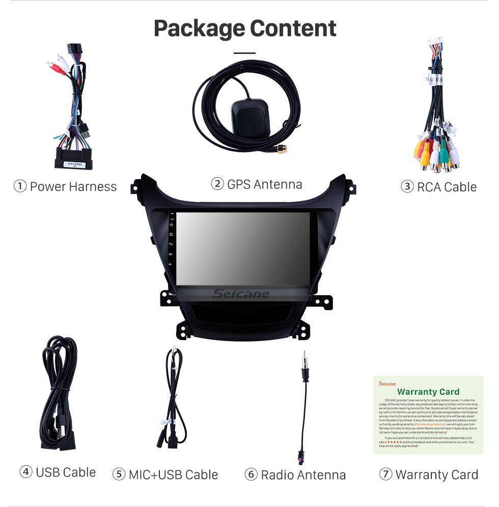 Seicane OEM 9 inch Android 9.0 2014-2015 Hyundai Elantra Radio Upgrade with DVD GPS Stereo Bluetooth Mirror Link OBD2 AUX 3G WiFi DVR Seicane OEM 9 inch Android 9.0 2014-2015 Hyundai Elantra Radio Upgrade with DVD GPS Stereo Bluetooth Mirror Link OBD2 AUX 3G WiFi DVR