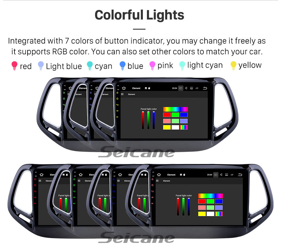 Seicane Android 9.0 GPS-Navigation für 2017 Jeep Compass 10,1 Zoll HD Touchscreen Multimedia Radio Bluetooth MP5 Musik Spiegel Link WIFI USB Unterstützung 4G Carplay SWC OBD2 Rückansicht Seicane Android 9.0 GPS-Navigation für 2017 Jeep Compass 10,1 Zoll HD Touchscreen Multimedia Radio Bluetooth MP5 Musik Spiegel Link WIFI USB Unterstützung 4G Carplay SWC OBD2 Rückansicht