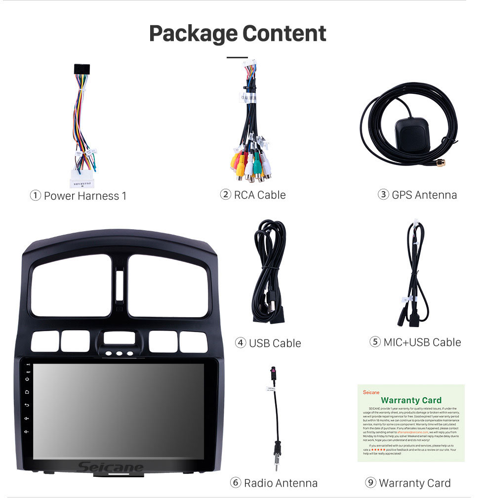 Seicane Pantalla táctil HD 9 pulgadas Android 9.0 Navegación GPS auto Estéreo para 2005 2006 2007 2008 2009-2015 Hyundai Santa Fe Bluetooth Teléfono Espejo Enlace WIFI USB Carplay compatible DVR Seicane Pantalla táctil HD 9 pulgadas Android 9.0 Navegación GPS auto Estéreo para 2005 2006 2007 2008 2009-2015 Hyundai Santa Fe Bluetooth Teléfono Espejo Enlace WIFI USB Carplay compatible DVR