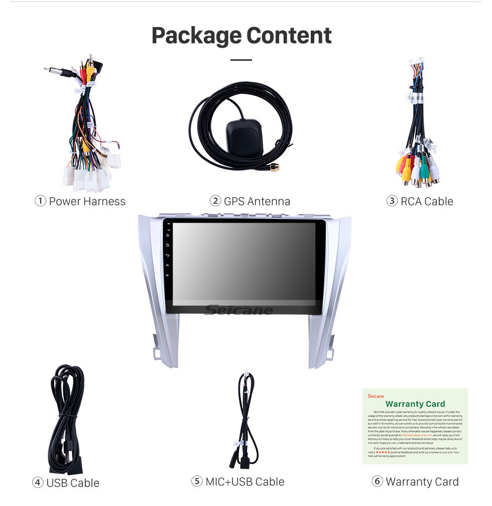 Seicane 10.1 Zoll Android 9.0 Bluetooth Radio für 2015 2016 2017 Toyota CAMRY mit 3G WiFi GPS Navigationssystem TPMS DVR OBD II Hintere Kamera AUX Kopfstütze Monitor Control USB SD Video 3G WiFi kapazitive Touch Screen Seicane 10.1 Zoll Android 9.0 Bluetooth Radio für 2015 2016 2017 Toyota CAMRY mit 3G WiFi GPS Navigationssystem TPMS DVR OBD II Hintere Kamera AUX Kopfstütze Monitor Control USB SD Video 3G WiFi kapazitive Touch Screen