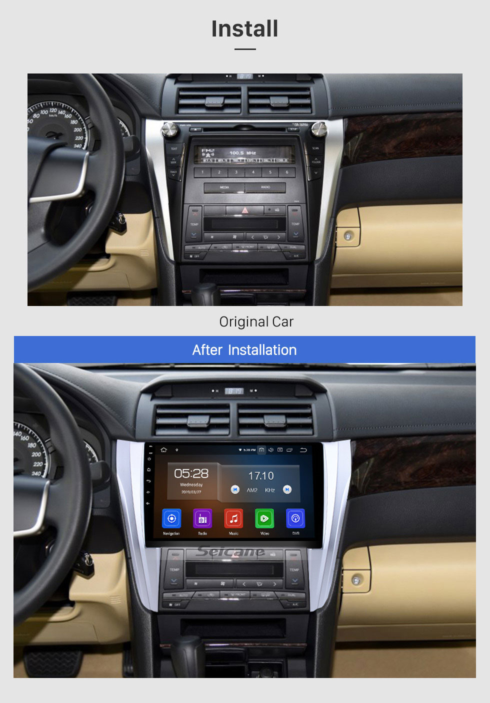 Seicane 10.1 Zoll Android 9.0 Bluetooth Radio für 2015 2016 2017 Toyota CAMRY mit 3G WiFi GPS Navigationssystem TPMS DVR OBD II Hintere Kamera AUX Kopfstütze Monitor Control USB SD Video 3G WiFi kapazitive Touch Screen Seicane 10.1 Zoll Android 9.0 Bluetooth Radio für 2015 2016 2017 Toyota CAMRY mit 3G WiFi GPS Navigationssystem TPMS DVR OBD II Hintere Kamera AUX Kopfstütze Monitor Control USB SD Video 3G WiFi kapazitive Touch Screen