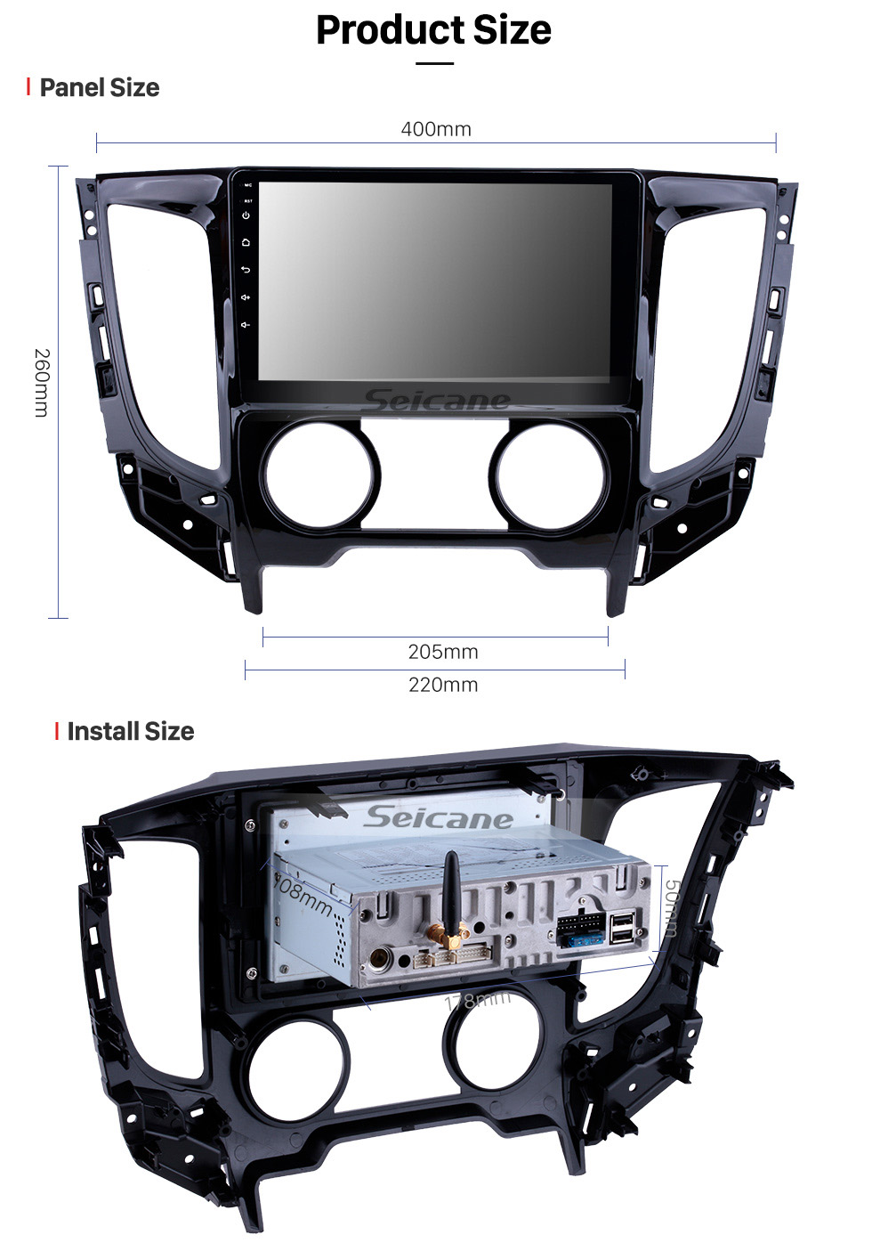 Seicane 9 pulgadas Android 9.0 2015 Mitsubishi TRITON Manual A / C 1024 * 600 Radio con pantalla táctil con GPS Navi USB FM Bluetooth WIFI compatible RDS Carplay 4G Reproductor de DVD Seicane 9 pulgadas Android 9.0 2015 Mitsubishi TRITON Manual A / C 1024 * 600 Radio con pantalla táctil con GPS Navi USB FM Bluetooth WIFI compatible RDS Carplay 4G Reproductor de DVD
