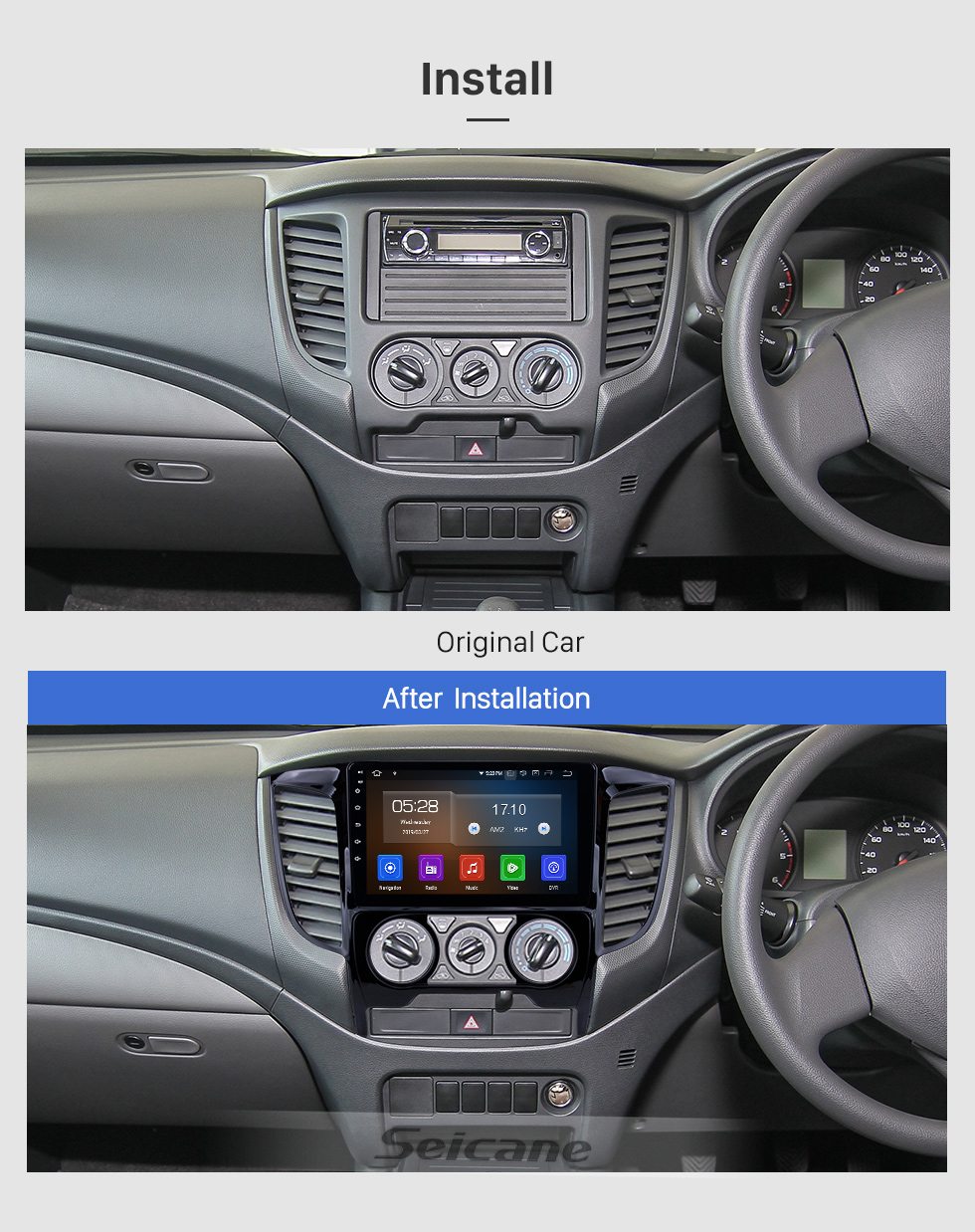 Seicane 9 pulgadas Android 9.0 2015 Mitsubishi TRITON Manual A / C 1024 * 600 Radio con pantalla táctil con GPS Navi USB FM Bluetooth WIFI compatible RDS Carplay 4G Reproductor de DVD Seicane 9 pulgadas Android 9.0 2015 Mitsubishi TRITON Manual A / C 1024 * 600 Radio con pantalla táctil con GPS Navi USB FM Bluetooth WIFI compatible RDS Carplay 4G Reproductor de DVD