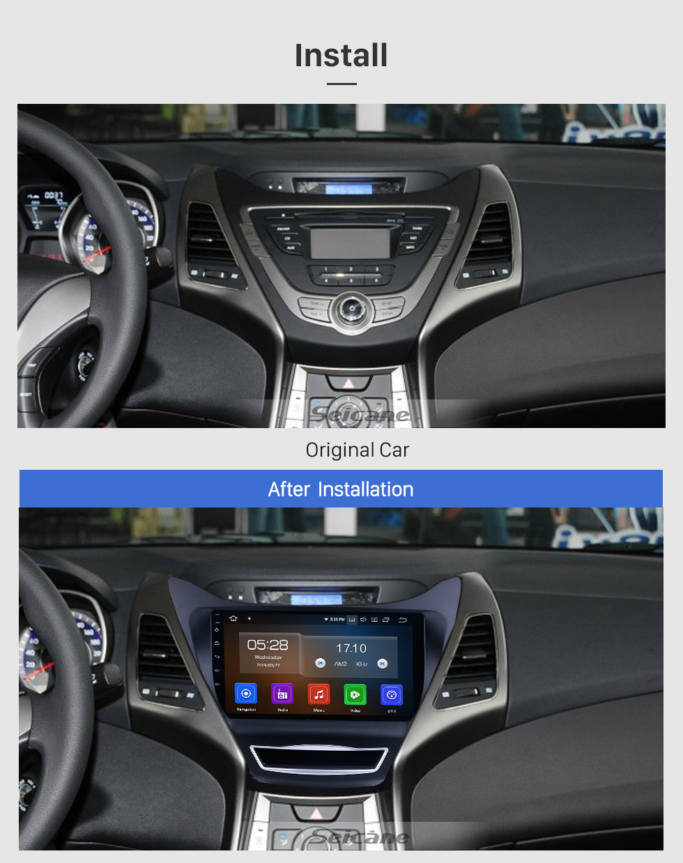 Seicane 9 inch Android 9.0 Radio GPS Car Navigation System for 2012 2013 Hyundai Elantra with Quad-core CPU Bluetooth Music 4G WiFi Mirror Link OBD2 Rearview Camera Steering Wheel Control AUX DVR 16G Flash Seicane 9 inch Android 9.0 Radio GPS Car Navigation System for 2012 2013 Hyundai Elantra with Quad-core CPU Bluetooth Music 4G WiFi Mirror Link OBD2 Rearview Camera Steering Wheel Control AUX DVR 16G Flash
