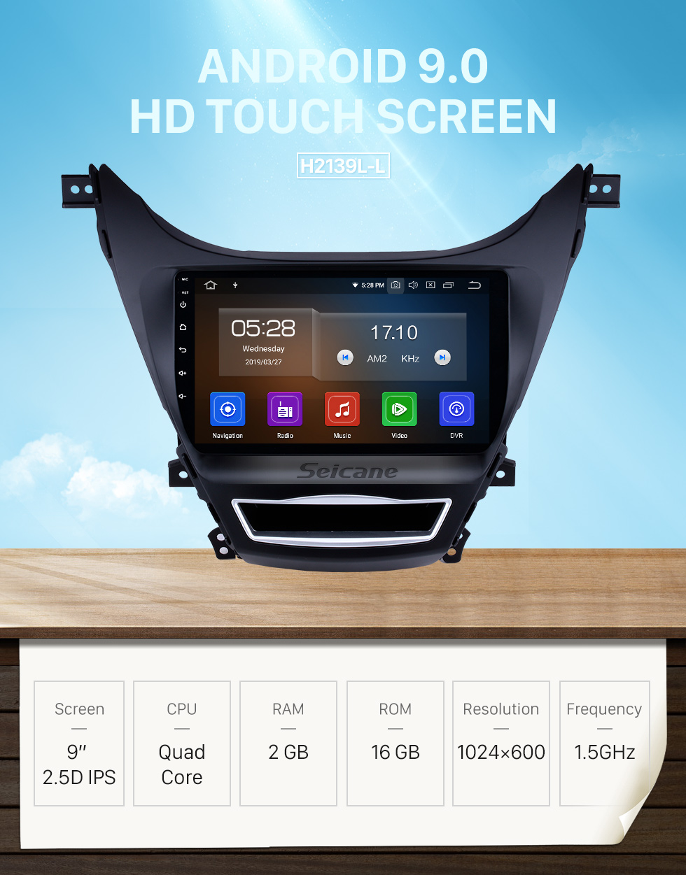 Seicane 9 inch Android 9.0 Radio GPS Car Navigation System for 2012 2013 Hyundai Elantra with Quad-core CPU Bluetooth Music 4G WiFi Mirror Link OBD2 Rearview Camera Steering Wheel Control AUX DVR 16G Flash Seicane 9 inch Android 9.0 Radio GPS Car Navigation System for 2012 2013 Hyundai Elantra with Quad-core CPU Bluetooth Music 4G WiFi Mirror Link OBD2 Rearview Camera Steering Wheel Control AUX DVR 16G Flash