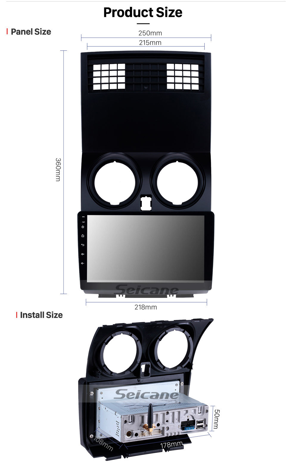 Seicane Android 9.0 GPS-навигация 9-дюймовый радиоприемник для Nissan Qashqai 1 J10 2008-2015 гг. С сенсорным экраном 1024 * 600, стерео USB Bluetooth AM / FM, поддержка музыки WIFI, резервная камера SWC OBD2, DVD-плеер 4G Seicane Android 9.0 GPS-навигация 9-дюймовый радиоприемник для Nissan Qashqai 1 J10 2008-2015 гг. С сенсорным экраном 1024 * 600, стерео USB Bluetooth AM / FM, поддержка музыки WIFI, резервная камера SWC OBD2, DVD-плеер 4G