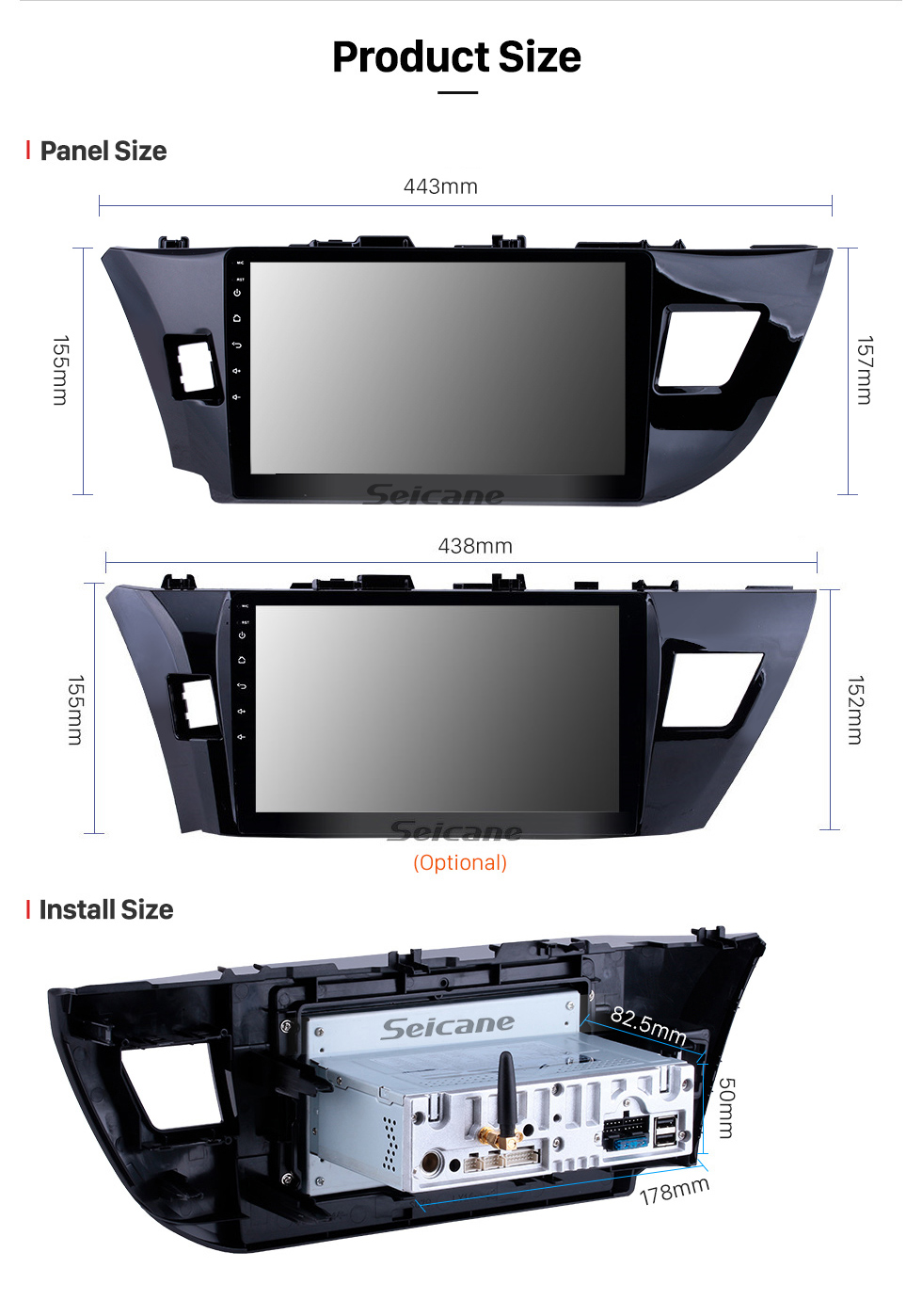 Seicane OEM 10.1 polegada Android 9.0 HD Touchscreen Rádio Bluetooth para 2014 Toyota Levin com Navegação GPS USB FM auto estéreo Wifi apoio AUX DVR TPMS Backup Câmera OBD2 SWC Seicane OEM 10.1 polegada Android 9.0 HD Touchscreen Rádio Bluetooth para 2014 Toyota Levin com Navegação GPS USB FM auto estéreo Wifi apoio AUX DVR TPMS Backup Câmera OBD2 SWC