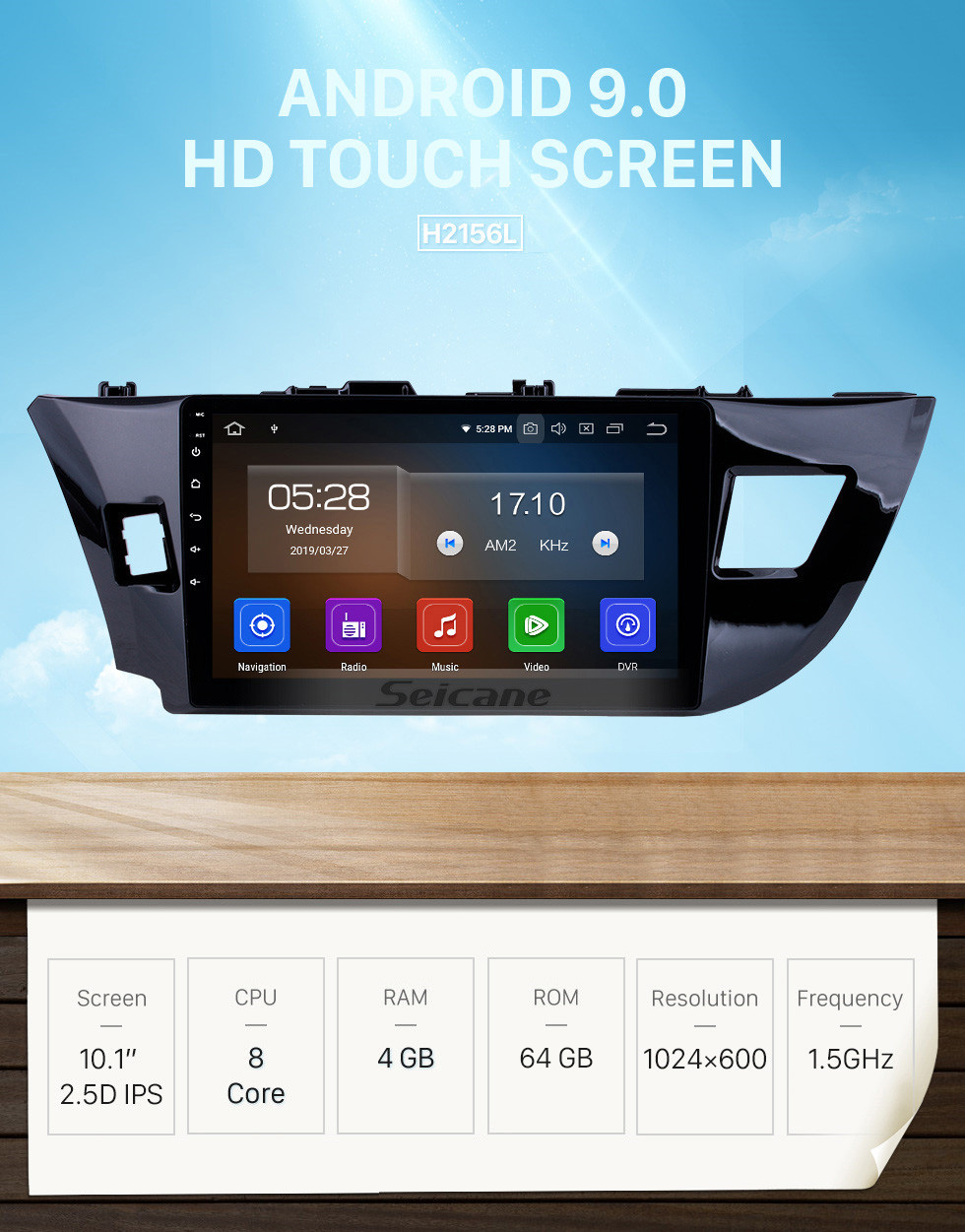 Seicane OEM 10.1 polegada Android 9.0 HD Touchscreen Rádio Bluetooth para 2014 Toyota Levin com Navegação GPS USB FM auto estéreo Wifi apoio AUX DVR TPMS Backup Câmera OBD2 SWC Seicane OEM 10.1 polegada Android 9.0 HD Touchscreen Rádio Bluetooth para 2014 Toyota Levin com Navegação GPS USB FM auto estéreo Wifi apoio AUX DVR TPMS Backup Câmera OBD2 SWC