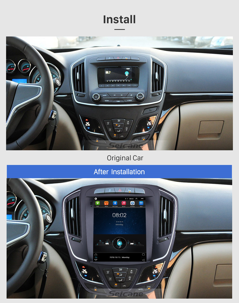 Seicane 9,7 Zoll 2014 Buick Regal Android 9,1 Touchscreen Radio GPS Navigationssystem Unterstützung Spiegel Link DVR USB 1080 P Video 4G WIFI Rückfahrkamera TV Lenkradsteuerung Seicane 9,7 Zoll 2014 Buick Regal Android 9,1 Touchscreen Radio GPS Navigationssystem Unterstützung Spiegel Link DVR USB 1080 P Video 4G WIFI Rückfahrkamera TV Lenkradsteuerung