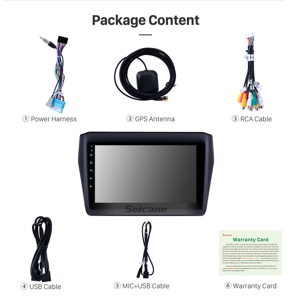 Seicane 2017-2019 SUZUKI Swift 9 Zoll Android 9.0 HD Touchscreen Auto Stereo GPS-Navigationssystem Radio Bluetooth WIFI USB Unterstützung DAB + OBDII SWC Seicane 2017-2019 SUZUKI Swift 9 Zoll Android 9.0 HD Touchscreen Auto Stereo GPS-Navigationssystem Radio Bluetooth WIFI USB Unterstützung DAB + OBDII SWC