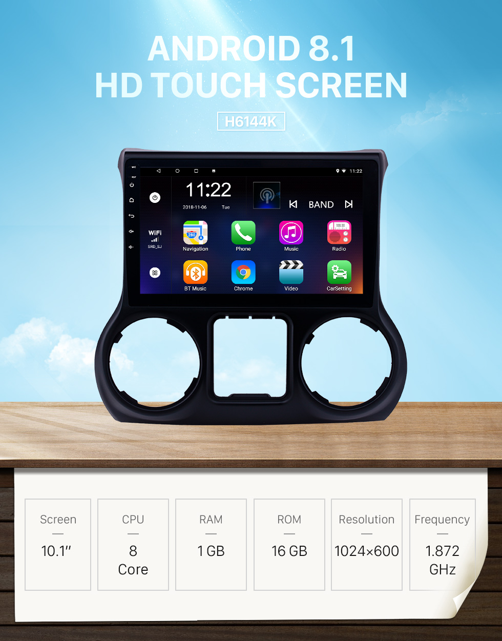 Seicane Android 8.1 10.1 Inch 1024*600 Touchscreen Radio For 2011 2012 2013 2014 2015 2016 2017 JEEP Wrangler Bluetooth Music GPS Navigation Head Unit Support Mirror Link DAB+ OBDII USB TPMS 3G WiFi Steering Wheel Control Seicane Android 8.1 10.1 Inch 1024*600 Touchscreen Radio For 2011 2012 2013 2014 2015 2016 2017 JEEP Wrangler Bluetooth Music GPS Navigation Head Unit Support Mirror Link DAB+ OBDII USB TPMS 3G WiFi Steering Wheel Control