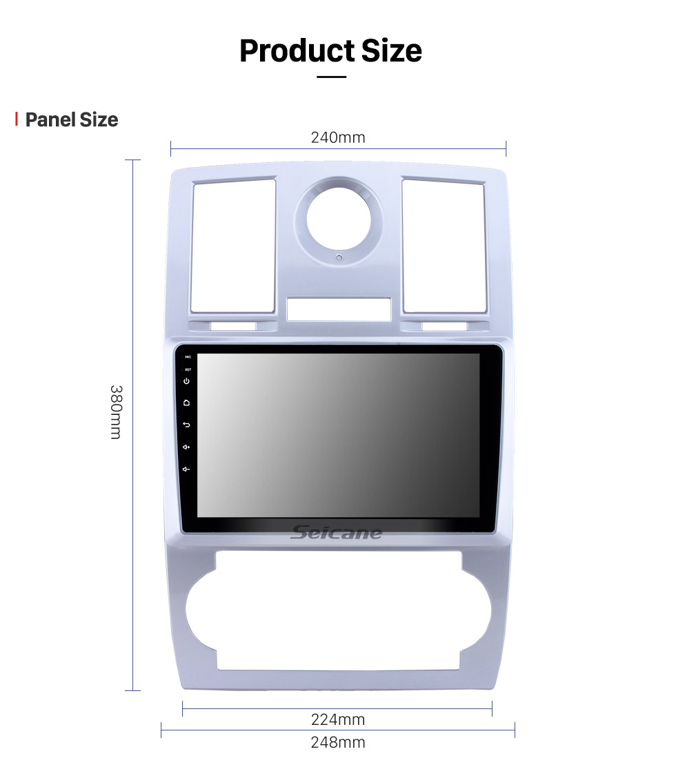 Seicane OEM Radio HD con pantalla táctil para 2004-2008 Chrysler Aspen 300C 9 pulgadas Android 8.1 Estéreo del coche USB Bluetooth AUX compatibilidad Carplay DVR TPMS Cámara de respaldo OBD