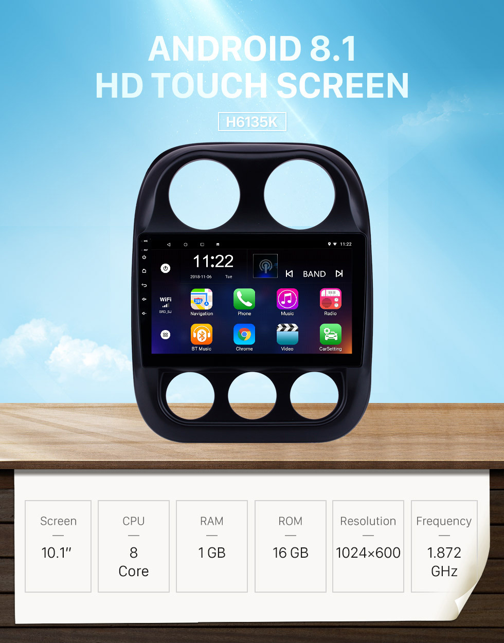 Seicane 2010-2016 Jeep Compass Android 8.1 GPS Navigation 10.1 inch HD Touchscreen Radio Bluetooth Mirror Link WIFI USB support Steering Wheel Control 3G Carplay Rearview Seicane 2010-2016 Jeep Compass Android 8.1 GPS Navigation 10.1 inch HD Touchscreen Radio Bluetooth Mirror Link WIFI USB support Steering Wheel Control 3G Carplay Rearview