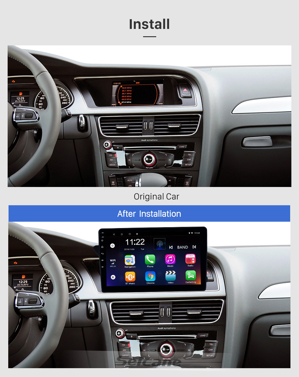 Seicane 10.1 polegada Android 8.1 GPS Navi HD Touchscreen Rádio para 2009-2016 Audi A4L com Bluetooth USB WIFI suporte AUX DVR SWC Carplay 3G Câmera Retrovisor RDS Seicane 10.1 polegada Android 8.1 GPS Navi HD Touchscreen Rádio para 2009-2016 Audi A4L com Bluetooth USB WIFI suporte AUX DVR SWC Carplay 3G Câmera Retrovisor RDS