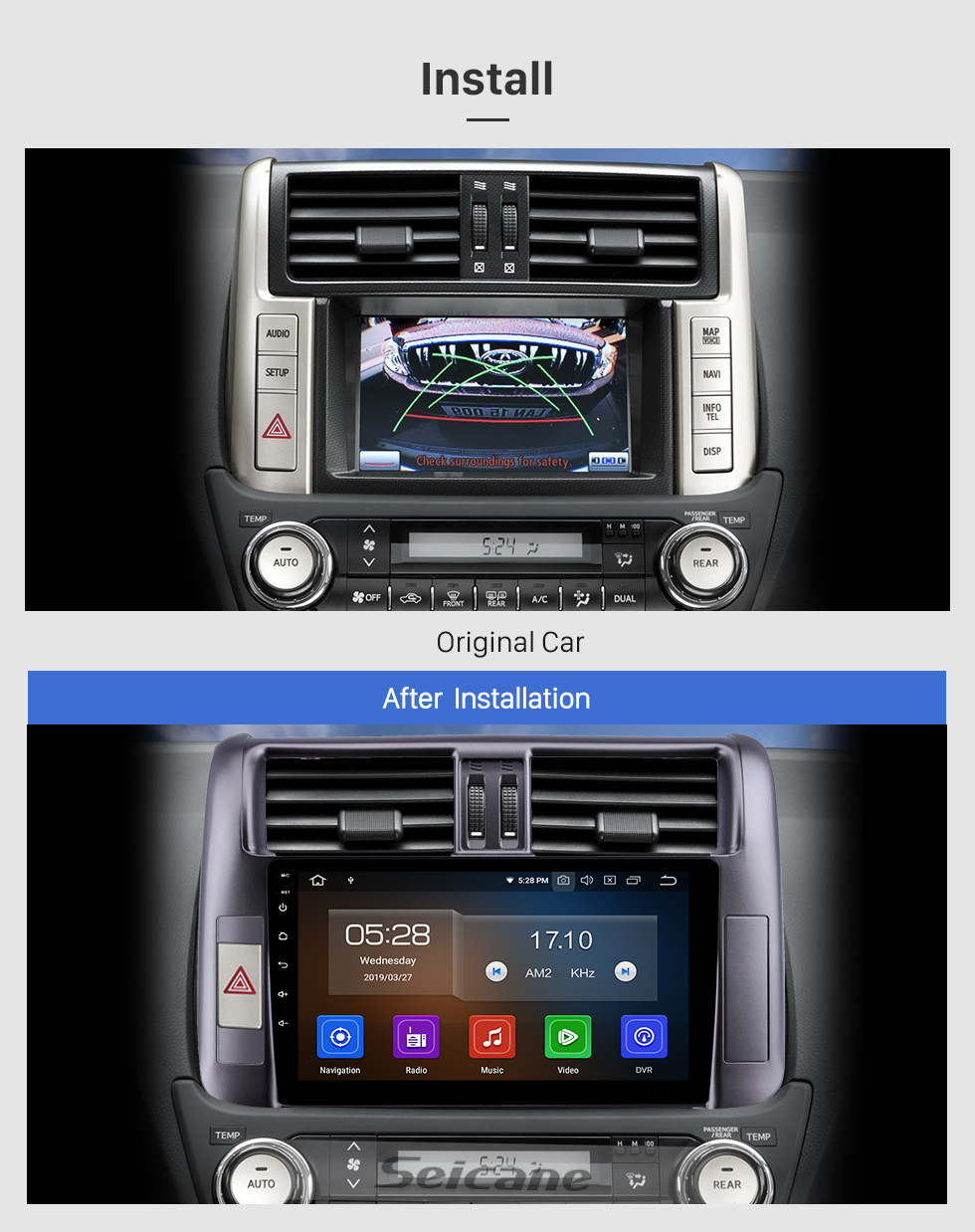 Seicane OEM 9 inch Android 9.0 HD Touchscreen Bluetooth Radio for 2010-2013 Toyota Prado 150 with GPS Navigation USB FM auto stereo Wifi AUX support DVR TPMS Backup Camera OBD2 SWC Seicane OEM 9 inch Android 9.0 HD Touchscreen Bluetooth Radio for 2010-2013 Toyota Prado 150 with GPS Navigation USB FM auto stereo Wifi AUX support DVR TPMS Backup Camera OBD2 SWC