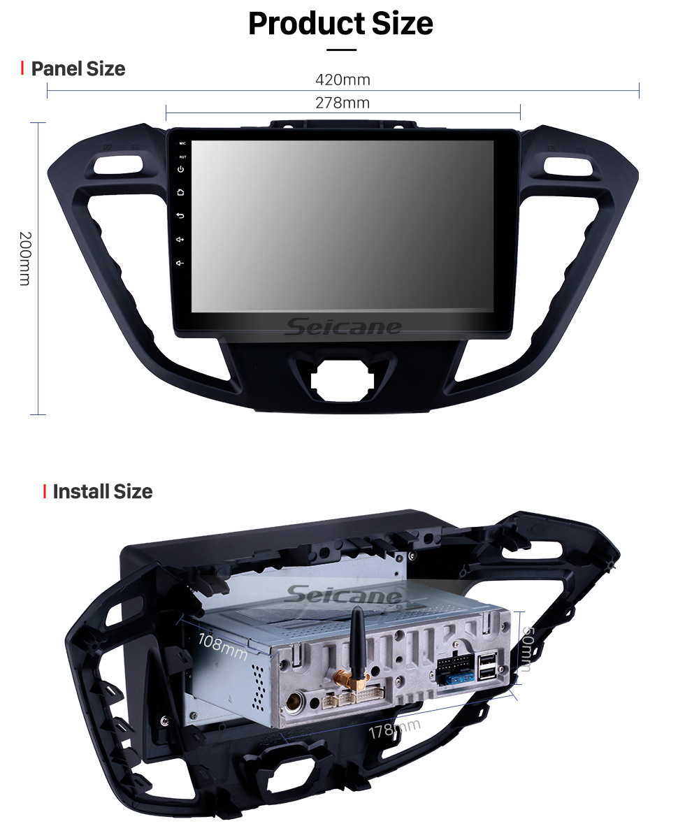 Seicane 9 inch Android 9.0 Radio for 2017 Ford JMC Tourneo Low Version with GPS Navi HD Touchscreen Bluetooth Carplay Audio support SWC DVD Playe 4G WIFI TPMS OBD Seicane 9 inch Android 9.0 Radio for 2017 Ford JMC Tourneo Low Version with GPS Navi HD Touchscreen Bluetooth Carplay Audio support SWC DVD Playe 4G WIFI TPMS OBD