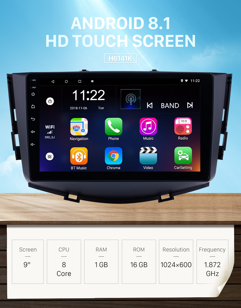 Seicane HD Touchscreen 9 inch Android 8.1 GPS Navigation Radio for 2011-2016 Lifan X60 with Bluetooth USB WIFI AUX support DVR Carplay SWC 3G Backup camera Seicane HD Touchscreen 9 inch Android 8.1 GPS Navigation Radio for 2011-2016 Lifan X60 with Bluetooth USB WIFI AUX support DVR Carplay SWC 3G Backup camera
