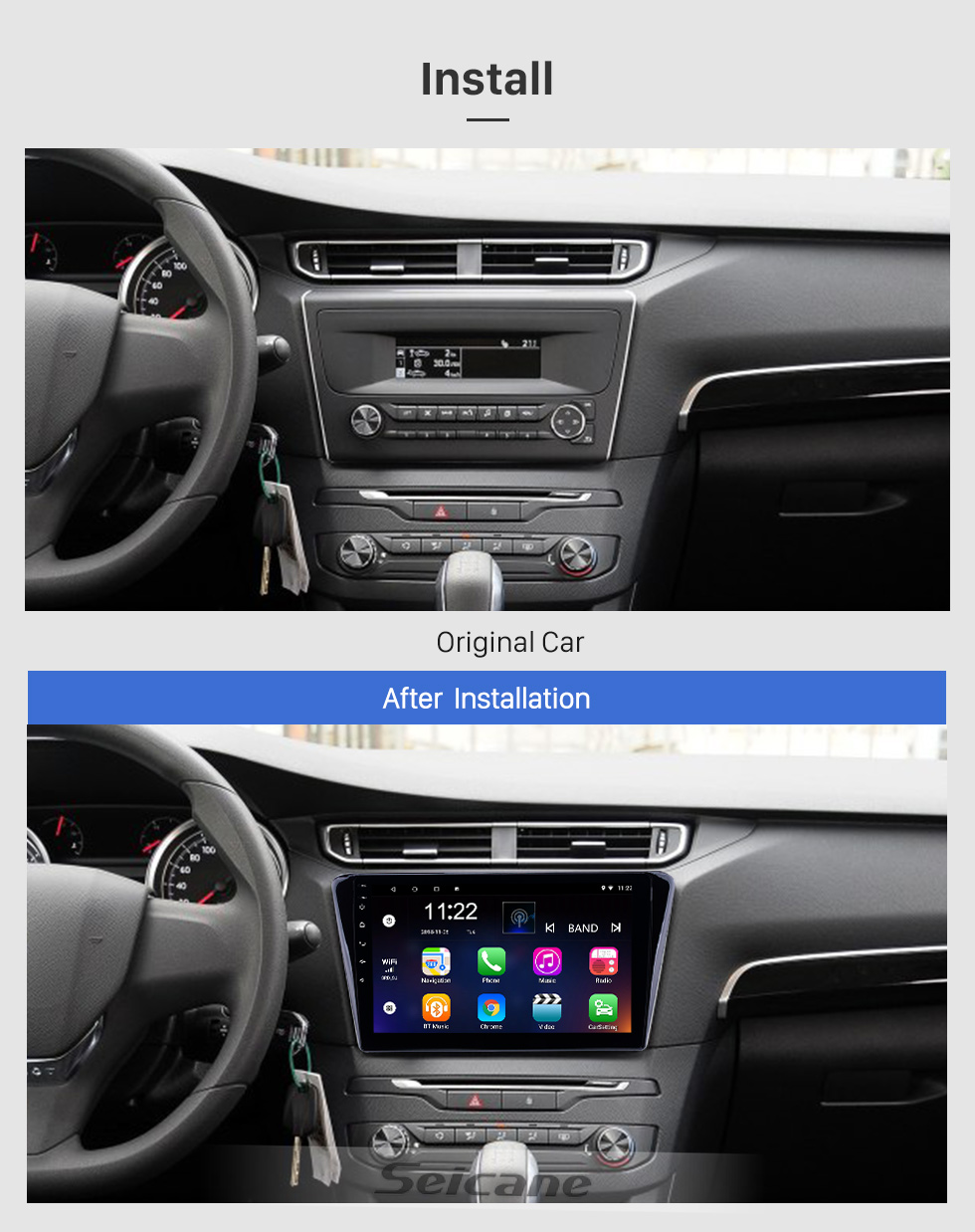 Seicane 2014 Peugeot 408 Touch Screen Android 8.1 10,1-Zoll-Kopfeinheit Bluetooth-Stereo mit USB AUX WIFI-Unterstützung DAB + OBD2 DVR Seicane 2014 Peugeot 408 Touch Screen Android 8.1 10,1-Zoll-Kopfeinheit Bluetooth-Stereo mit USB AUX WIFI-Unterstützung DAB + OBD2 DVR