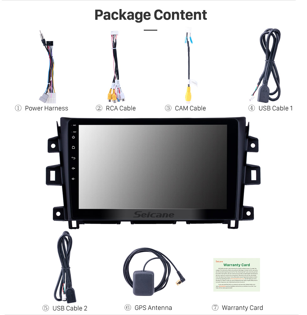 Seicane 2011-2016 Nissan Navara Android 8.1 10.1 inch Radio GPS Navigation Bluetooth Touchscreen Stereo with Music AUX WIFI support DAB+ OBD2 DVR Carplay Seicane 2011-2016 Nissan Navara Android 8.1 10.1 inch Radio GPS Navigation Bluetooth Touchscreen Stereo with Music AUX WIFI support DAB+ OBD2 DVR Carplay