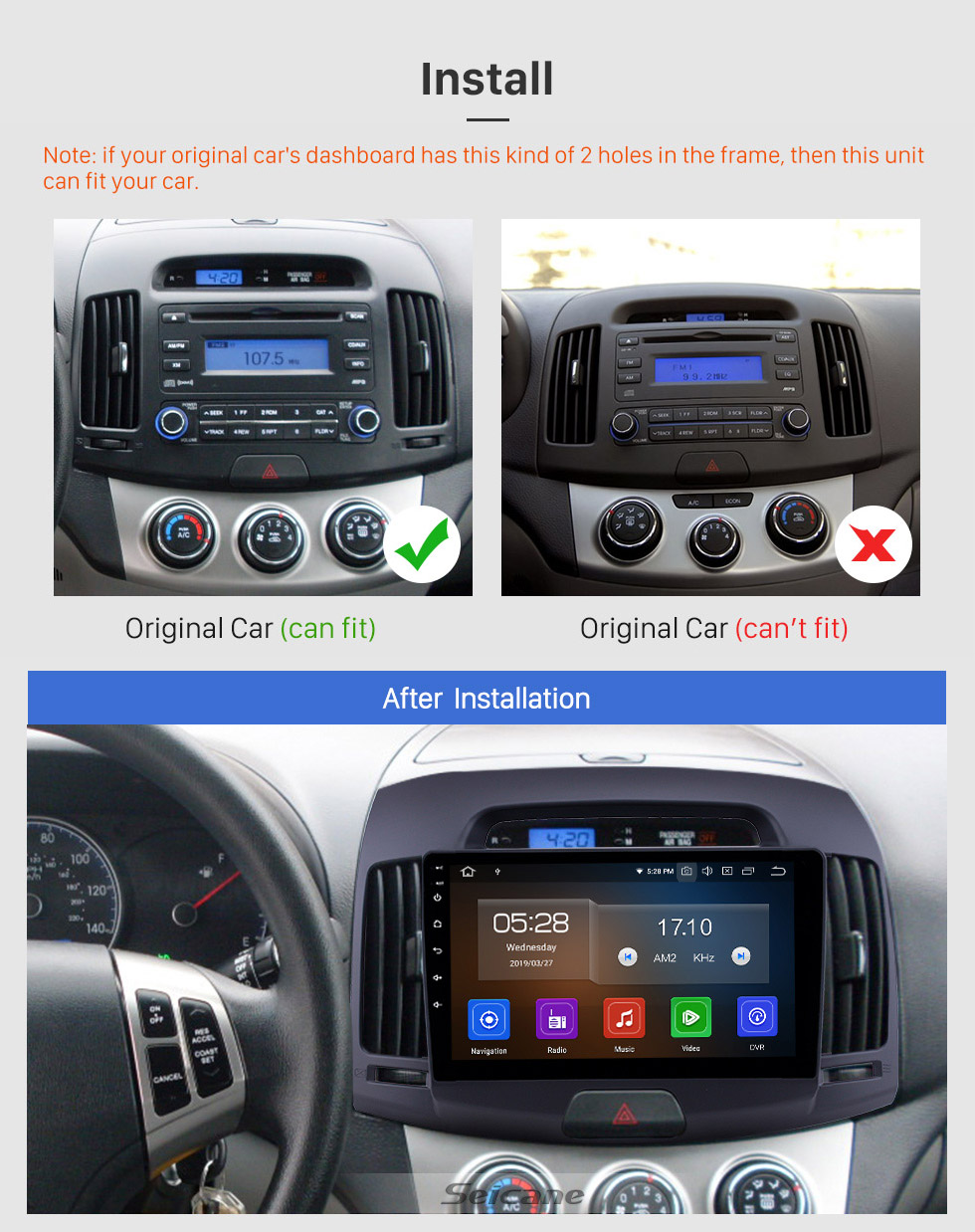Seicane 2007-2011 Hyundai Elantra Android 9.0 9 pulgadas Navegación GPS Radio Bluetooth HD Pantalla táctil USB Carplay Música compatible TPMS OBD2 Control del volante Seicane 2007-2011 Hyundai Elantra Android 9.0 9 pulgadas Navegación GPS Radio Bluetooth HD Pantalla táctil USB Carplay Música compatible TPMS OBD2 Control del volante