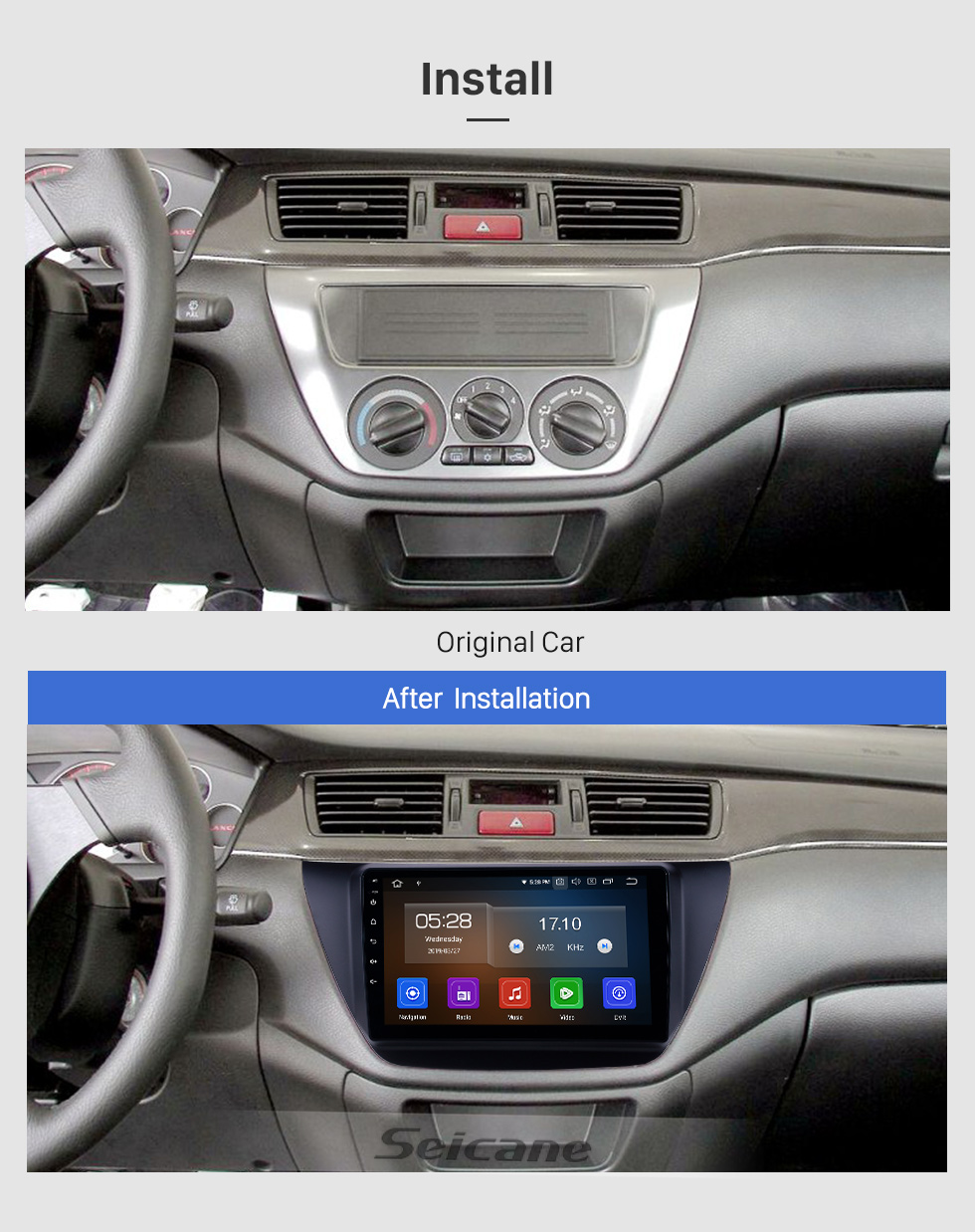 Seicane OEM 9 polegada Android 9.0 Rádio para 2006-2010 MITSUBISHI LANCER IX Bluetooth Wi-fi HD Touchscreen Navegação GPS Carplay suporte USB OBD2 TV Digital 4G Seicane OEM 9 polegada Android 9.0 Rádio para 2006-2010 MITSUBISHI LANCER IX Bluetooth Wi-fi HD Touchscreen Navegação GPS Carplay suporte USB OBD2 TV Digital 4G