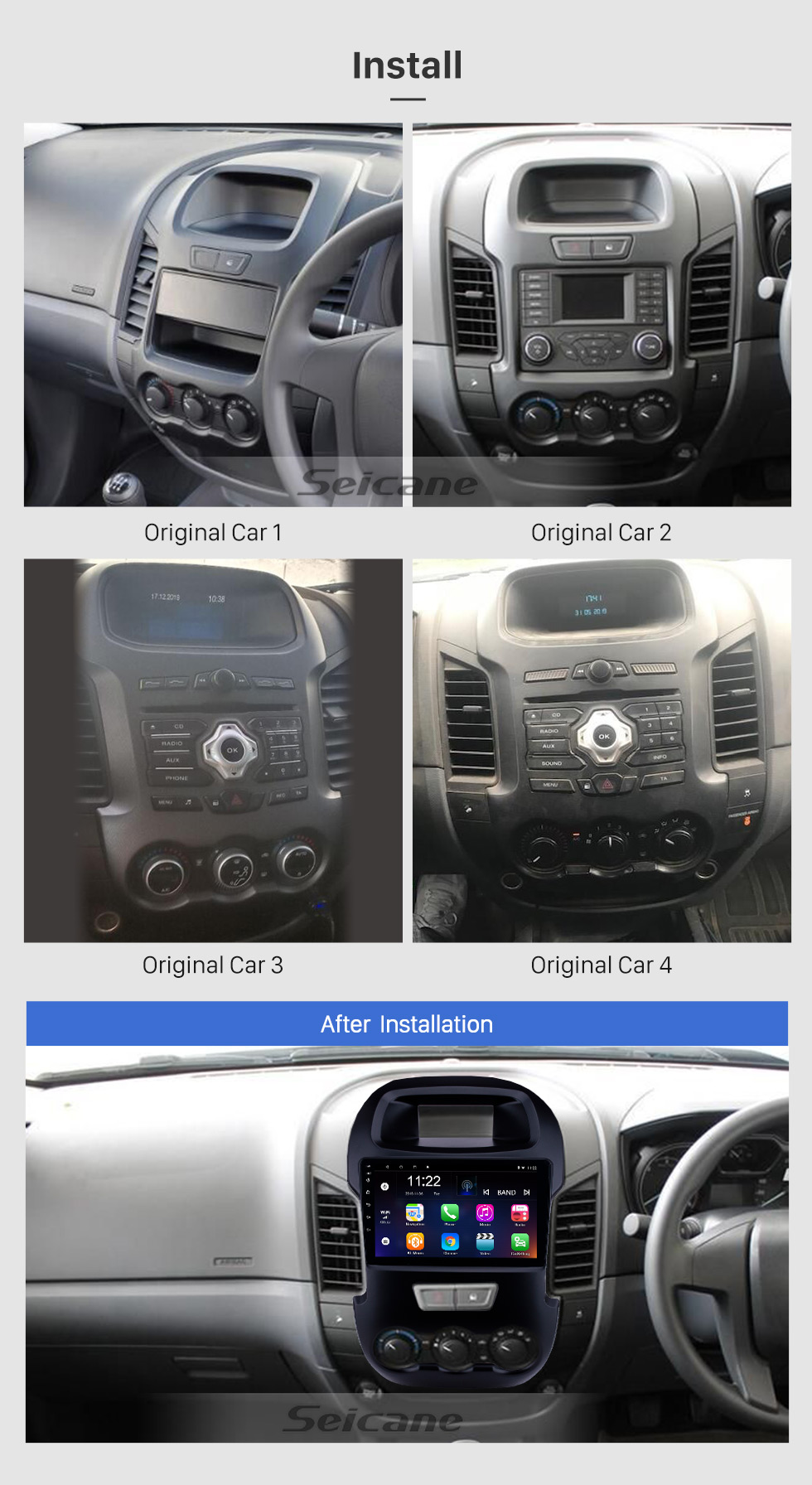 Seicane 9 inch Android 8.1 2011-2014 Ford Ranger GPS Navigation Radio with Bluetooth HD Touchscreen USB WIFI Music support TPMS DVR SWC Carplay Digital TV Seicane 9 inch Android 8.1 2011-2014 Ford Ranger GPS Navigation Radio with Bluetooth HD Touchscreen USB WIFI Music support TPMS DVR SWC Carplay Digital TV