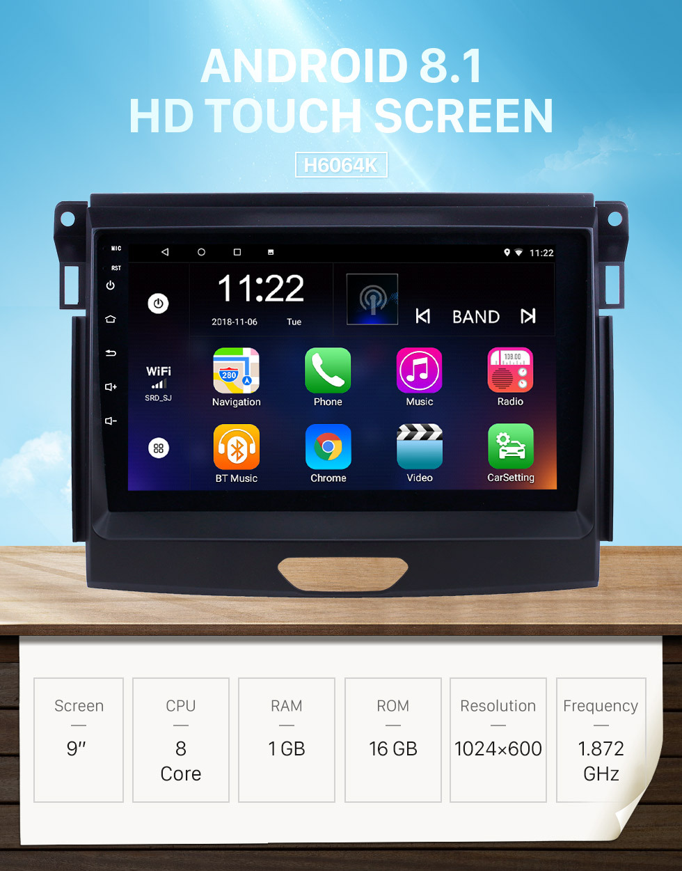 Seicane Android 8.1 9 inch Touchscreen GPS Navigation Radio for 2015 Ford Ranger with USB WIFI Bluetooth Music AUX support Carplay Digital TV TPMS SWC Seicane Android 8.1 9 inch Touchscreen GPS Navigation Radio for 2015 Ford Ranger with USB WIFI Bluetooth Music AUX support Carplay Digital TV TPMS SWC