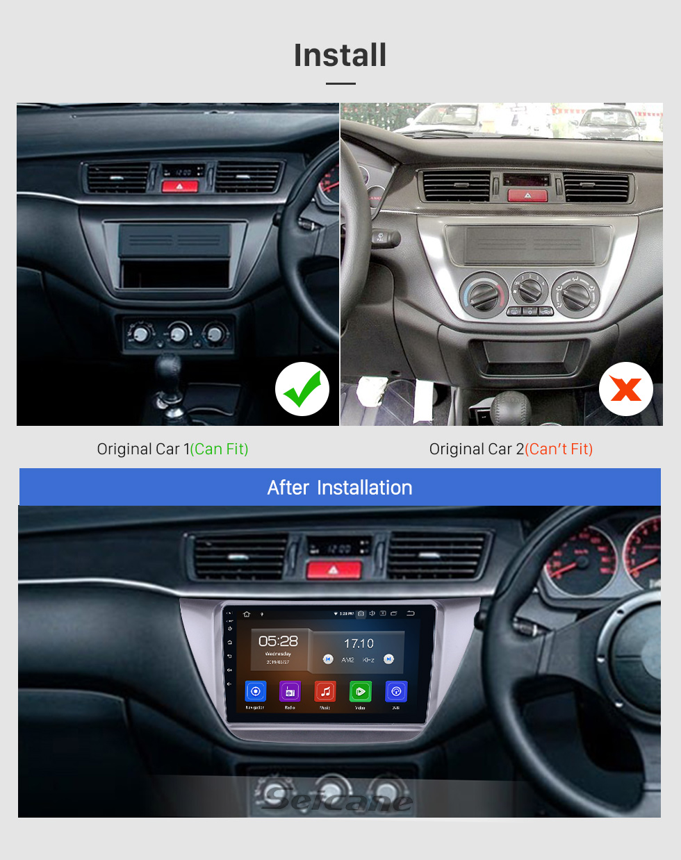 Seicane 9 inch Android 9.0 2006-2010 Mitsubishi Lancer IX HD Touchscreen GPS Navigation Radio with USB Carplay Bluetooth WIFI support 4G DVD Player Mirror Link Seicane 9 inch Android 9.0 2006-2010 Mitsubishi Lancer IX HD Touchscreen GPS Navigation Radio with USB Carplay Bluetooth WIFI support 4G DVD Player Mirror Link