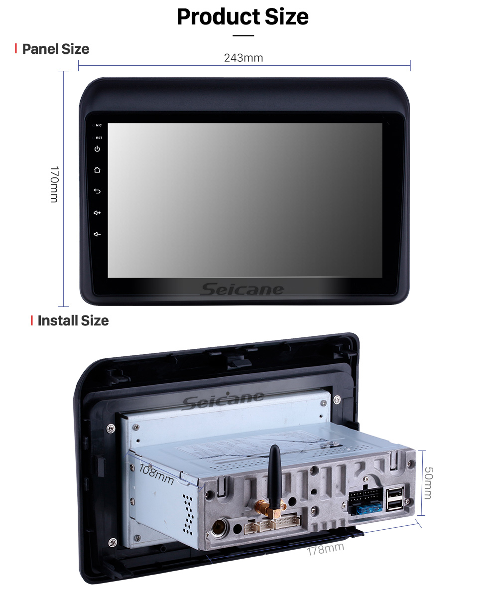 Seicane 9-дюймовый Android 9.0 Radio для 2018-2019 Suzuki ERTIGA Bluetooth AUX HD с сенсорным экраном GPS-навигация Поддержка Carplay USB Управление рулем TPMS