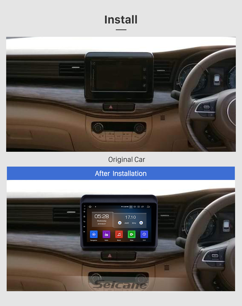 Seicane 9 Zoll Android 9.0 Radio für 2018-2019 Suzuki ERTIGA Bluetooth AUX HD Touchscreen GPS-Navigation Carplay USB-Unterstützung Lenkradsteuerung TPMS
