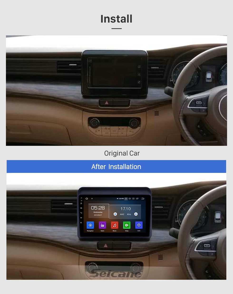 Seicane 9 polegada Android 9.0 Rádio para 2018-2019 Suzuki ERTIGA AUX Bluetooth HD Touchscreen Navegação GPS Carplay Suporte USB Controle de Volante TPMS