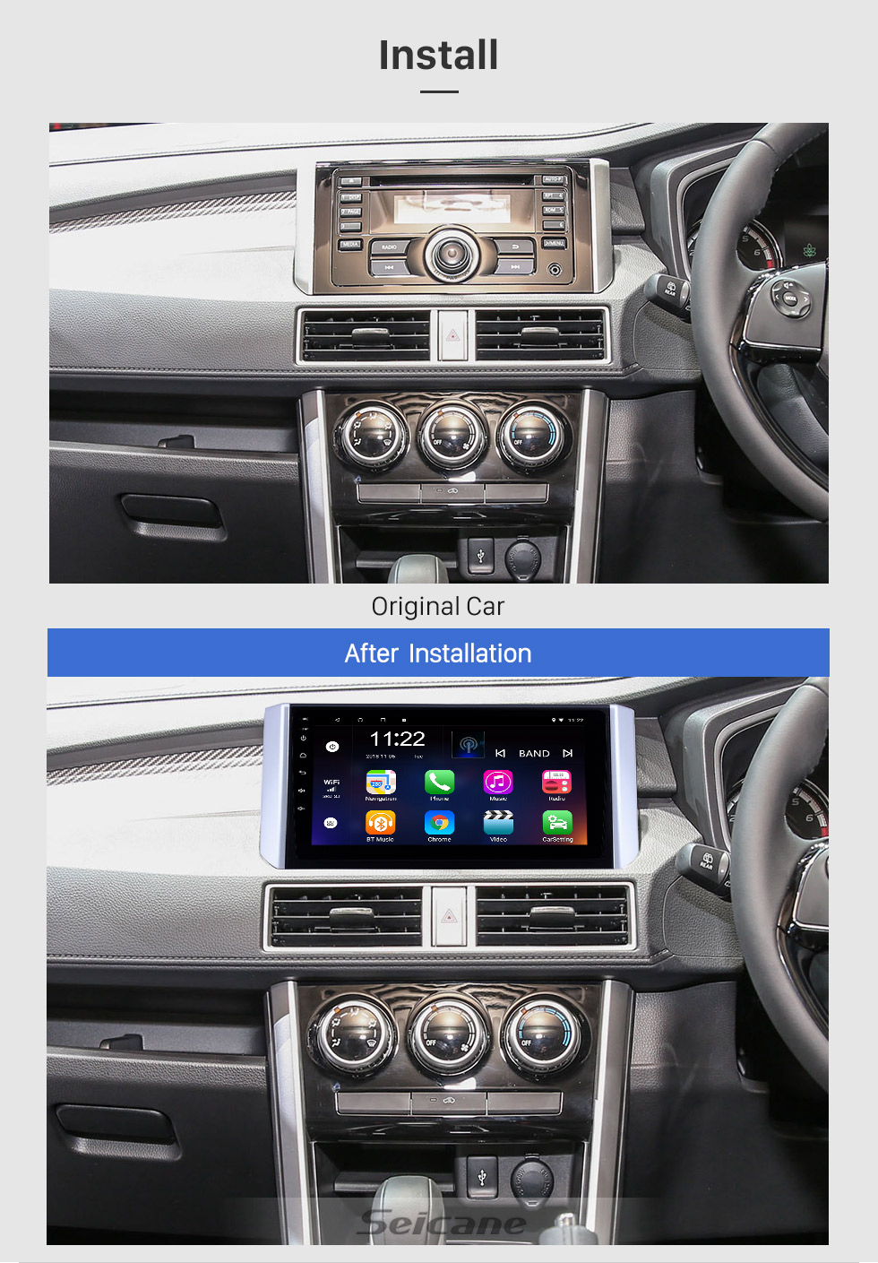 Seicane 2017-2018 mitsubishi xpander 9 polegada android 8.1 hd touchscreen bluetooth suporte de navegação de rádio usb aux suporte carplay g3 bluetooth wifi link do espelho tpms Seicane 2017-2018 mitsubishi xpander 9 polegada android 8.1 hd touchscreen bluetooth suporte de navegação de rádio usb aux suporte carplay g3 bluetooth wifi link do espelho tpms