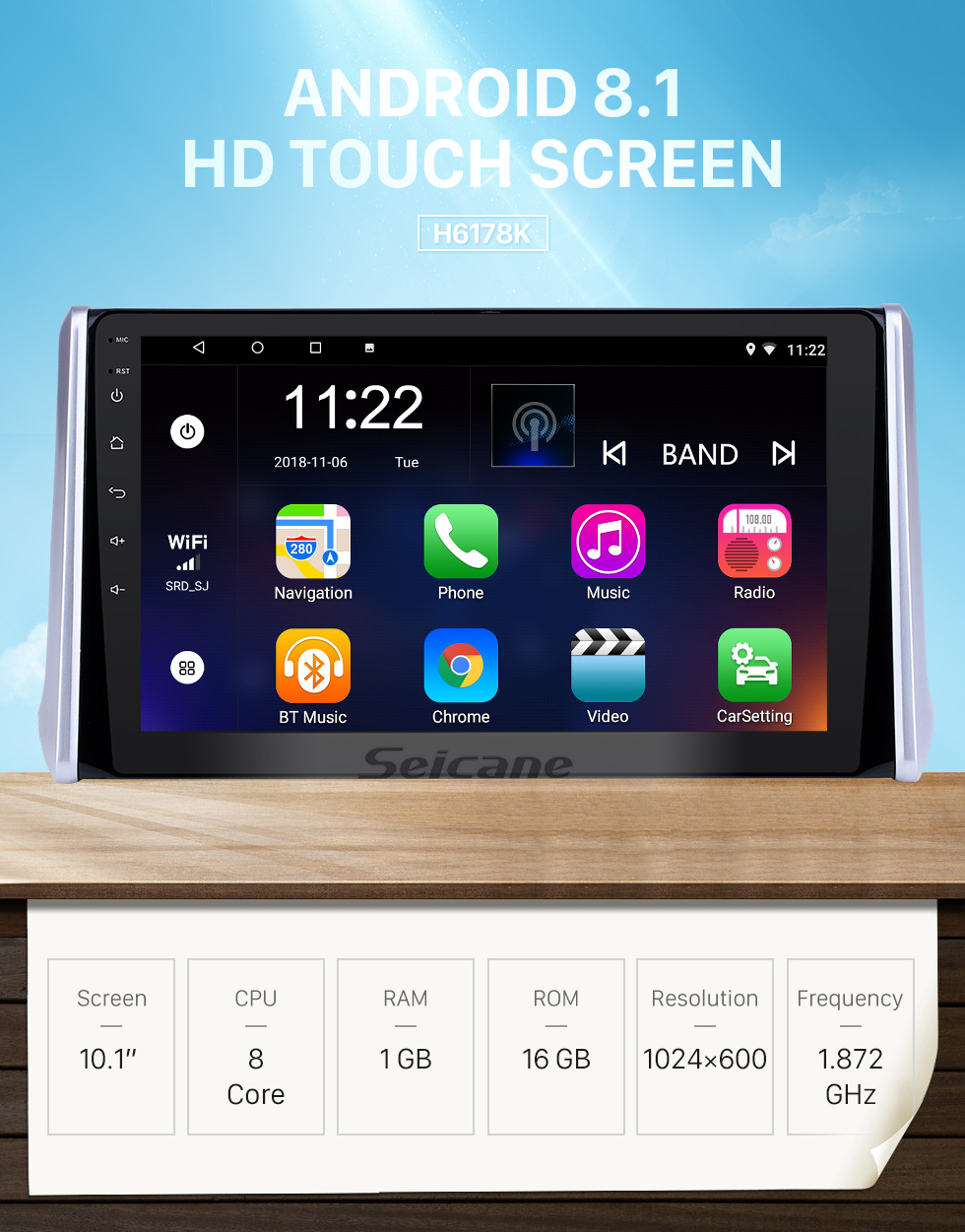 Seicane 10,1 Zoll Android 8.1 HD Touchscreen GPS-Navigations-Radio für 2019 Toyota RAV4 mit Bluetooth USB WIFI AUX-Unterstützung Carplay Rückfahrkamera OBD TPMS Seicane 10,1 Zoll Android 8.1 HD Touchscreen GPS-Navigations-Radio für 2019 Toyota RAV4 mit Bluetooth USB WIFI AUX-Unterstützung Carplay Rückfahrkamera OBD TPMS